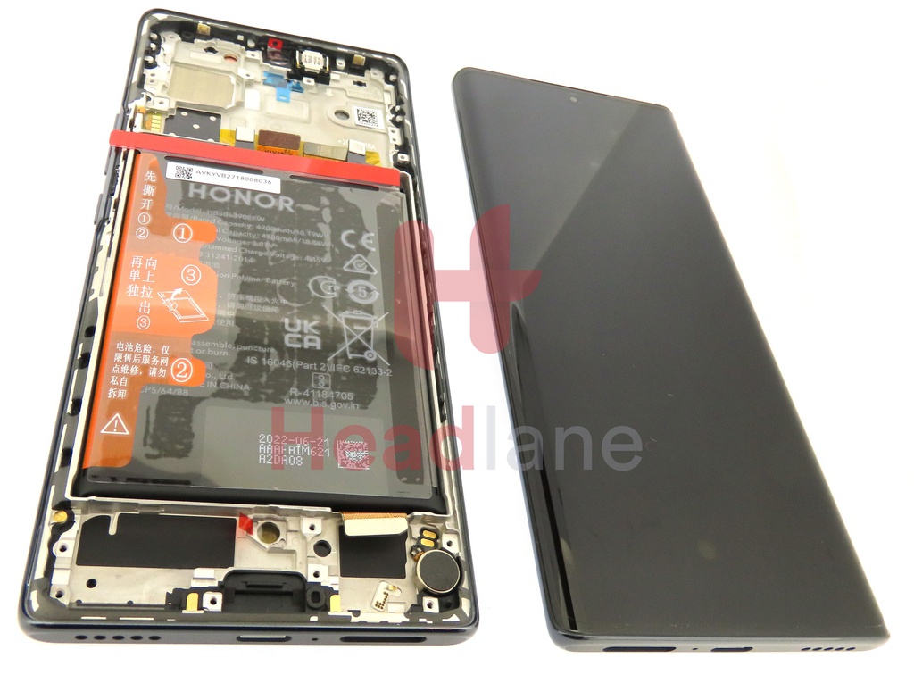 Honor 70 LCD Display / Screen + Touch + Battery Assembly - Black