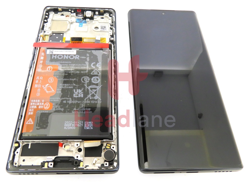 Honor 70 LCD Display / Screen + Touch + Battery Assembly - Black