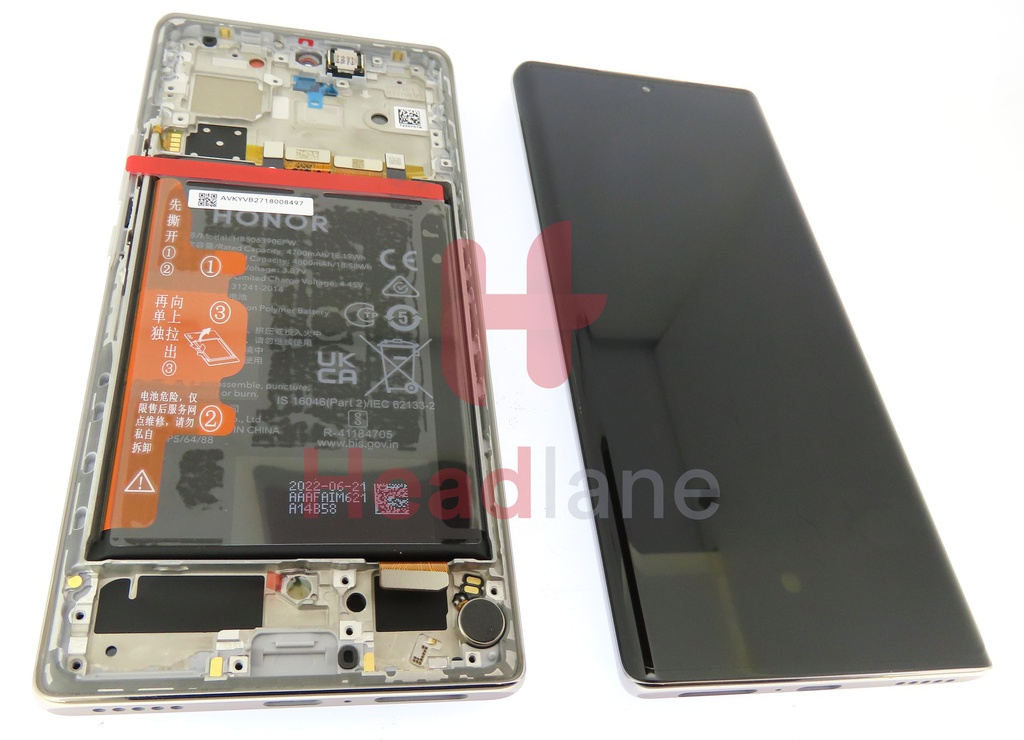 Honor 70 LCD Display / Screen + Touch + Battery Assembly - Silver