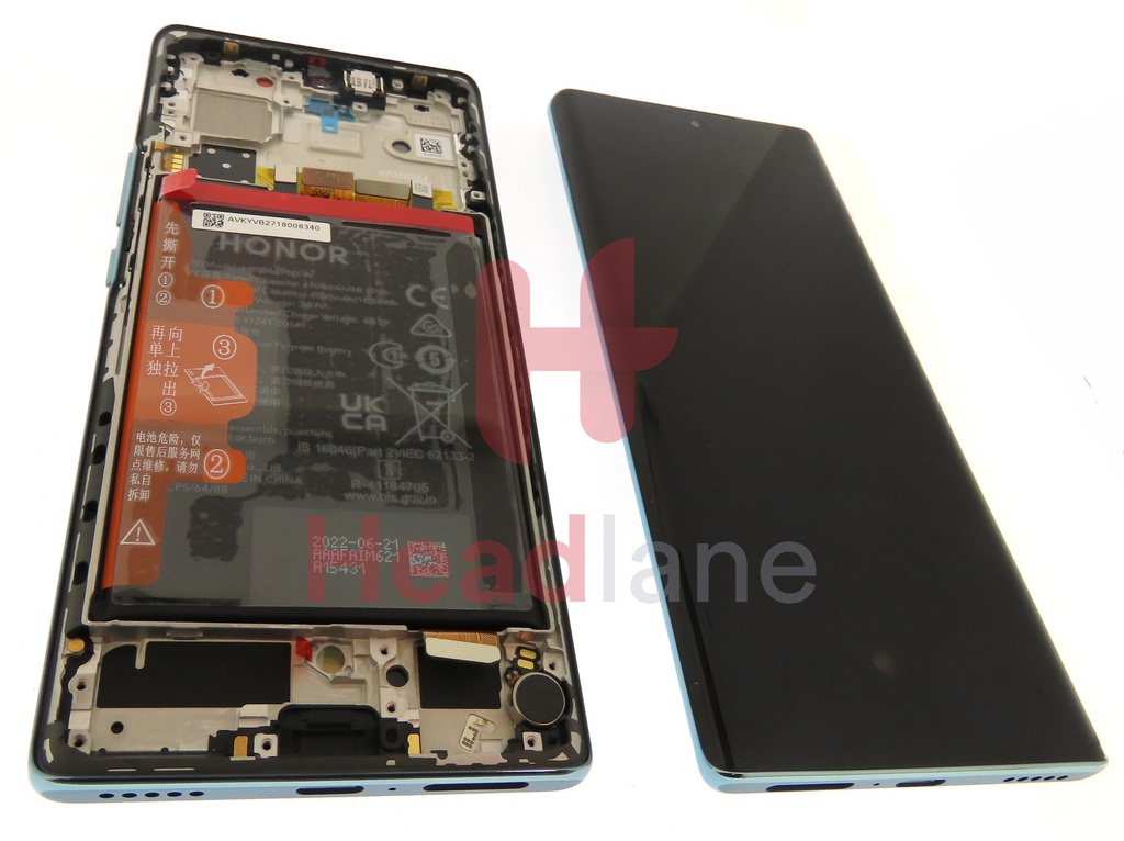 Honor 70 LCD Display / Screen + Touch + Battery Assembly - Green