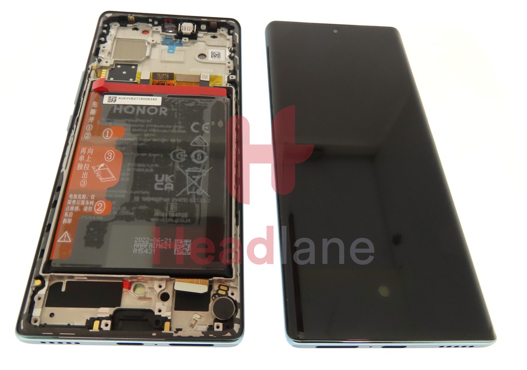 Honor 70 LCD Display / Screen + Touch + Battery Assembly - Green