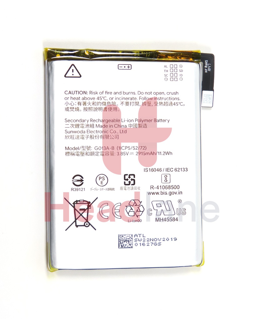 Google Pixel 3 G013A-B 2915mAh Internal Battery