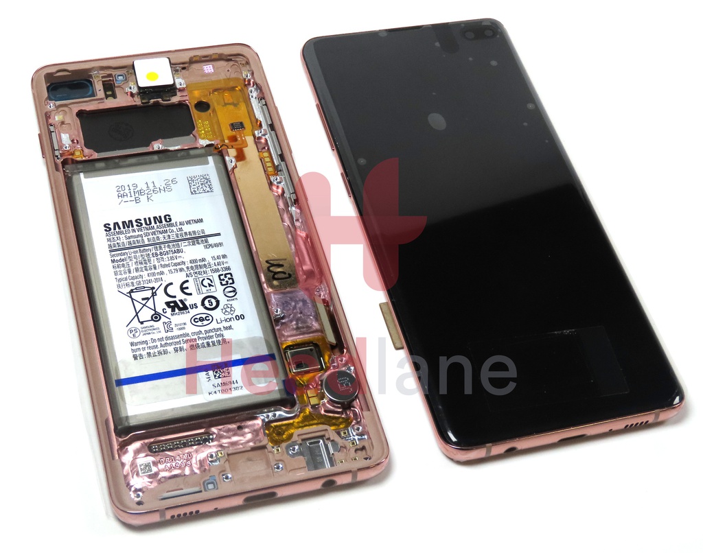 Samsung SM-G975 Galaxy S10+ / S10 Plus LCD Display / Screen + Touch + Battery - Flamingo Pink