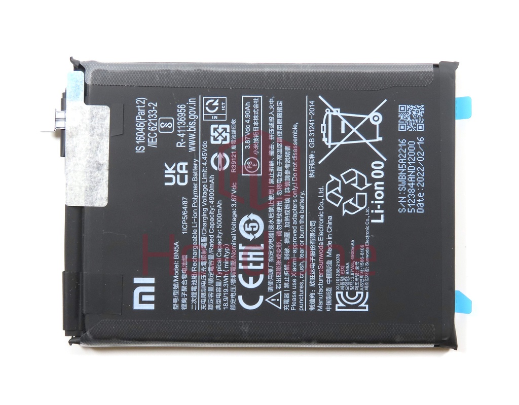 Xiaomi Poco M3 Pro Redmi 10 / 2022 Redmi Note 10 5G BN5A Internal Battery