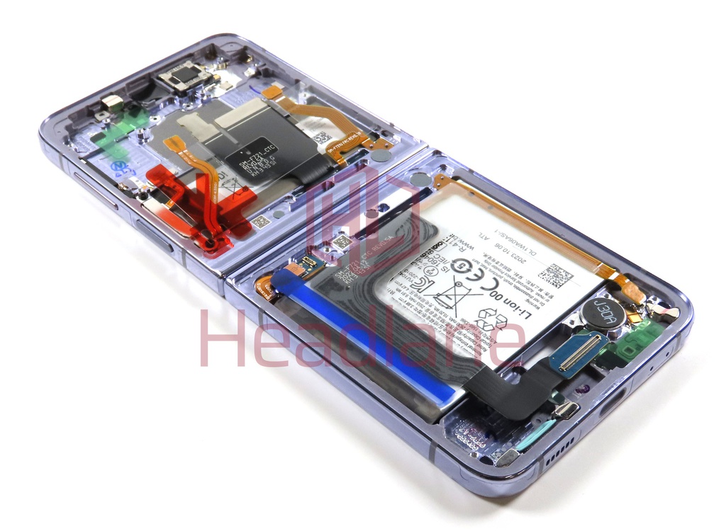 Samsung SM-F721 Galaxy Z Flip4 5G Display Frame + Battery - Bora Purple