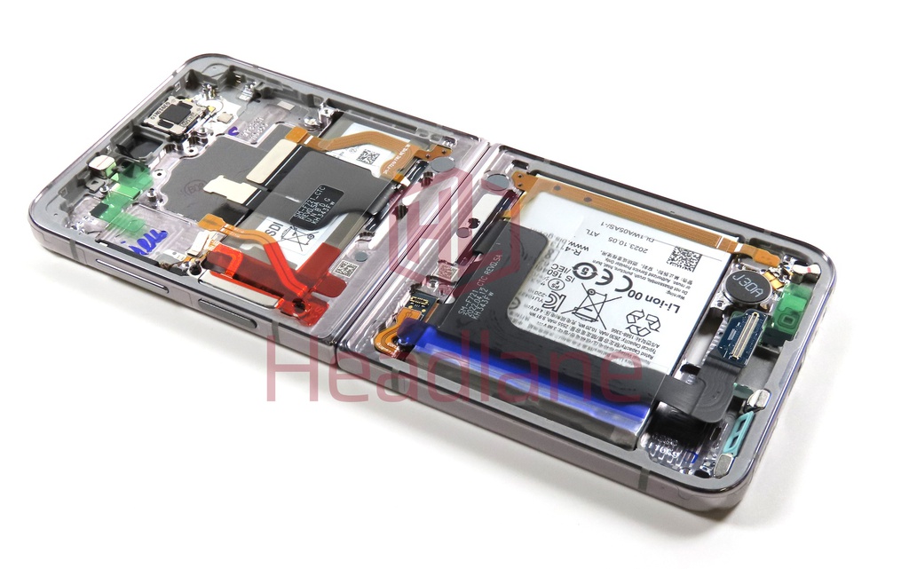 Samsung SM-F721 Galaxy Z Flip4 5G Display Frame + Battery - Silver