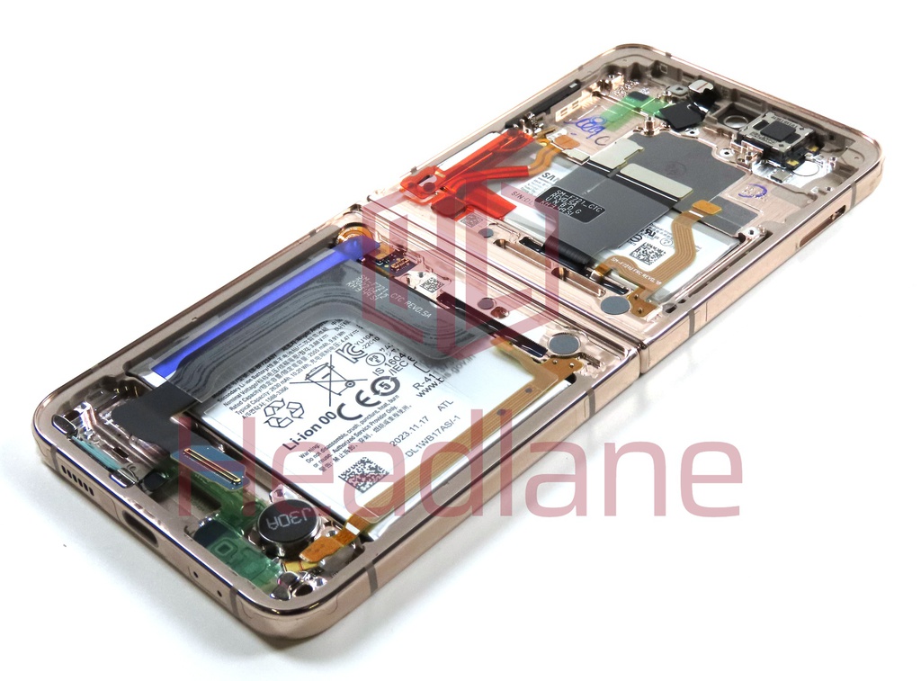 Samsung SM-F721 Galaxy Z Flip4 5G Display Frame + Battery - Gold