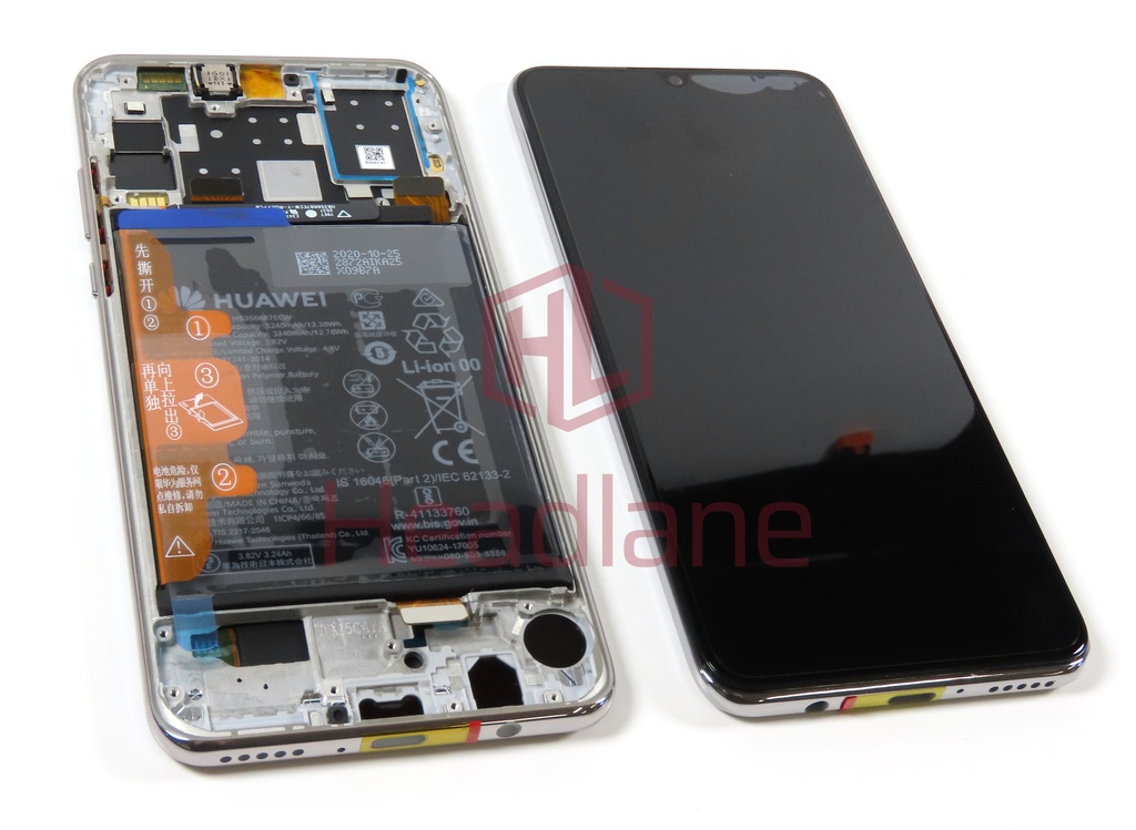 Huawei P30 Lite (NFC / 32MP Front Camera Version) LCD Display / Screen + Touch + Battery Assembly - White