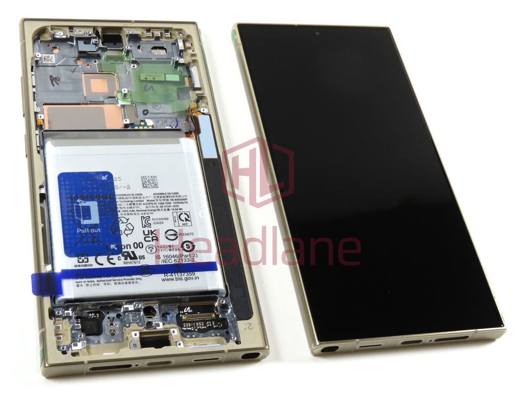 Samsung SM-S928 Galaxy S24 Ultra LCD Display / Screen + Touch + Battery - Titanium Yellow