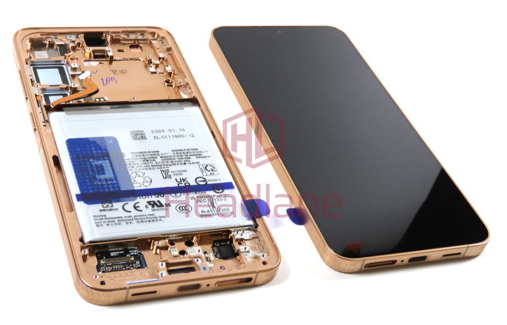Samsung SM-S926 Galaxy S24+ / Plus LCD Display / Screen + Touch + Battery - Sandstone Orange