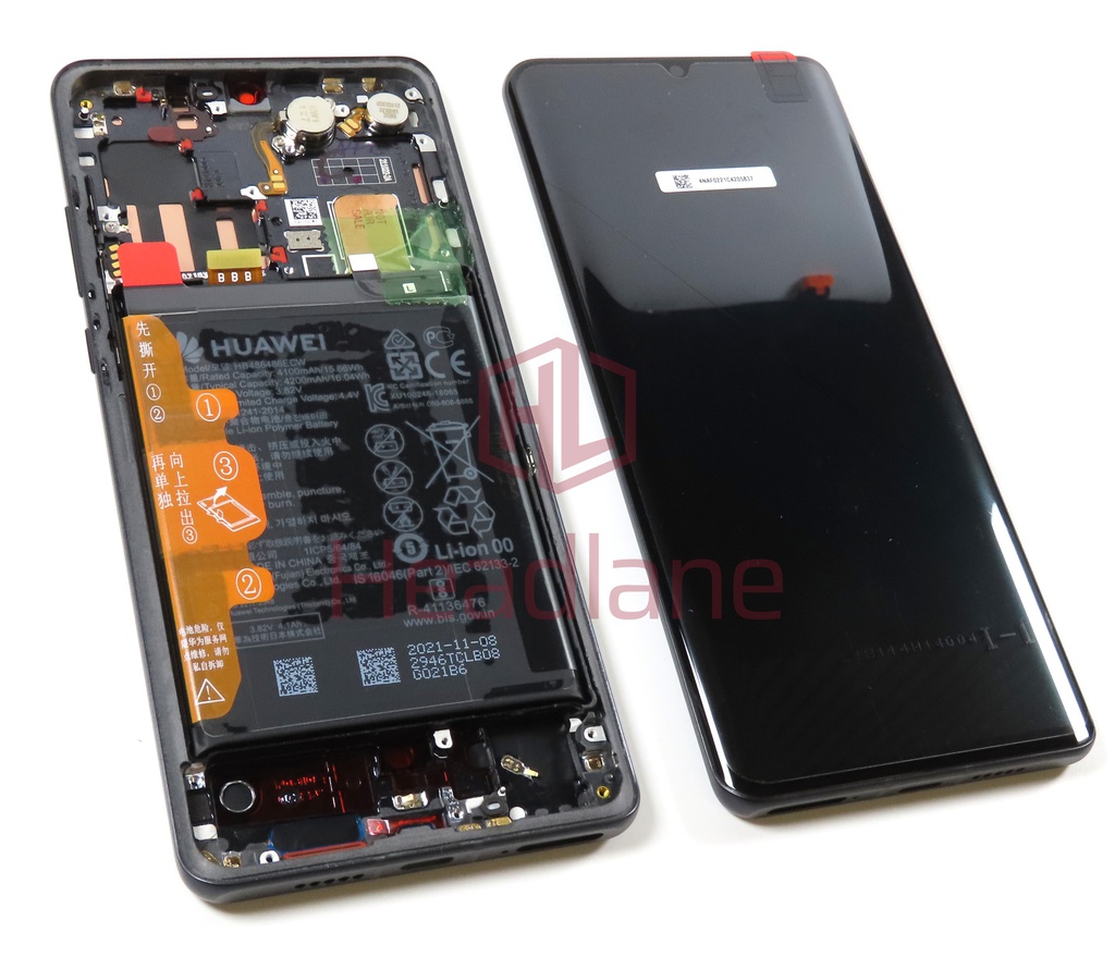 Huawei P30 Pro LCD Display / Screen + Touch + HB486486ECW Battery - Black (B Grade)