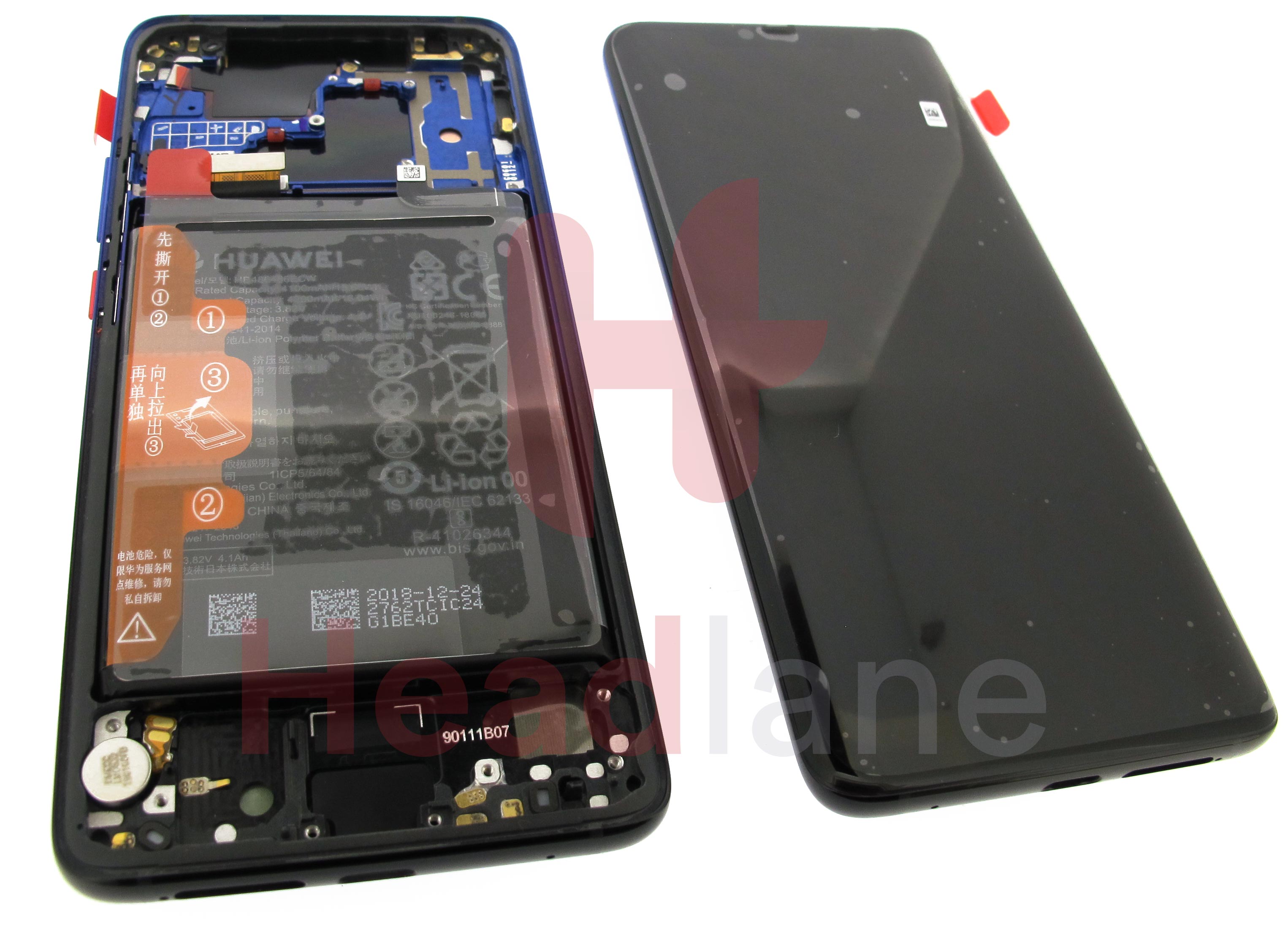 Huawei Mate 20 Pro LCD Display / Screen + Touch + Battery Assembly - Twilight