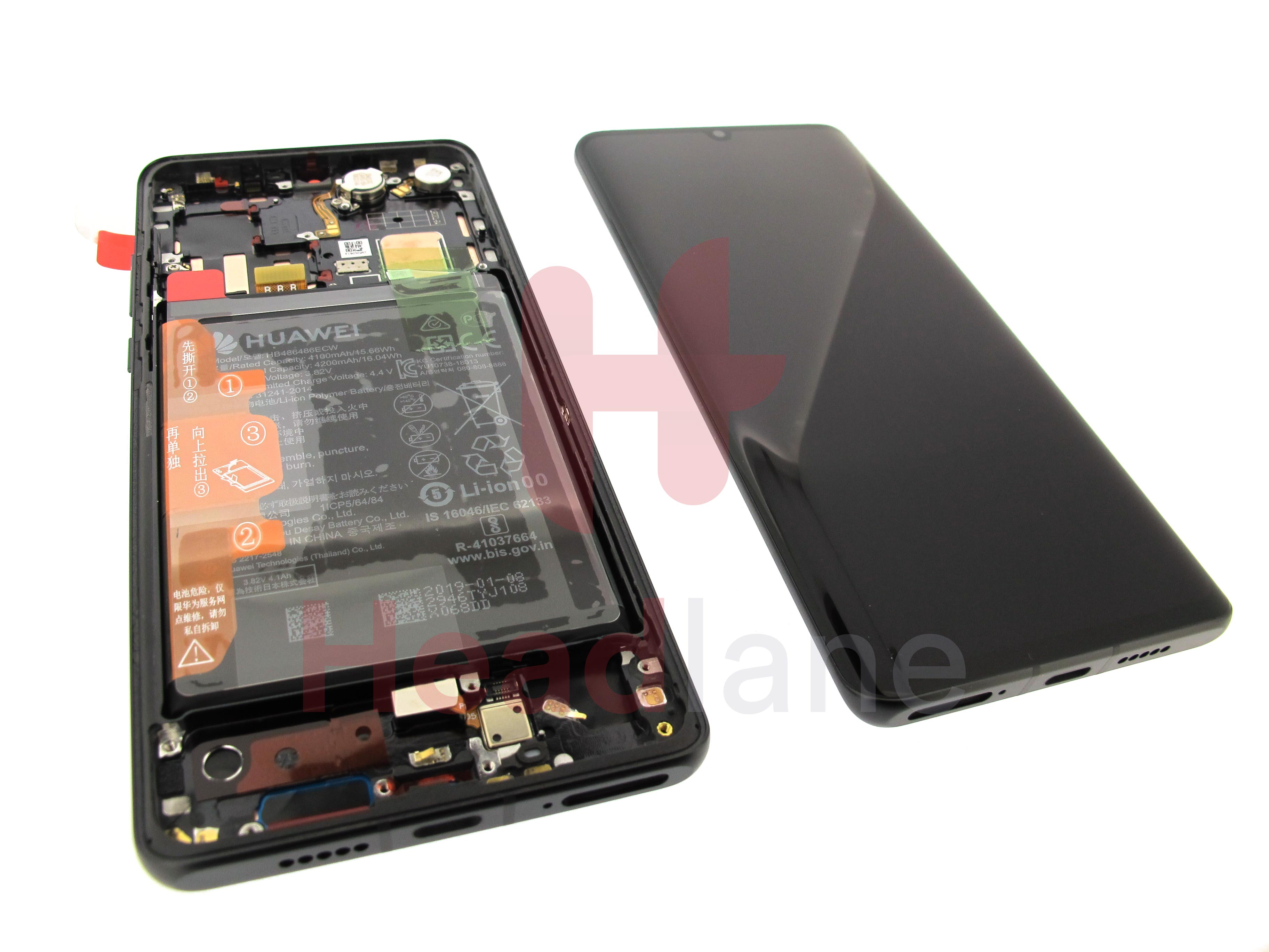 Huawei P30 Pro LCD Display / Screen + Touch + Battery Assembly - Black