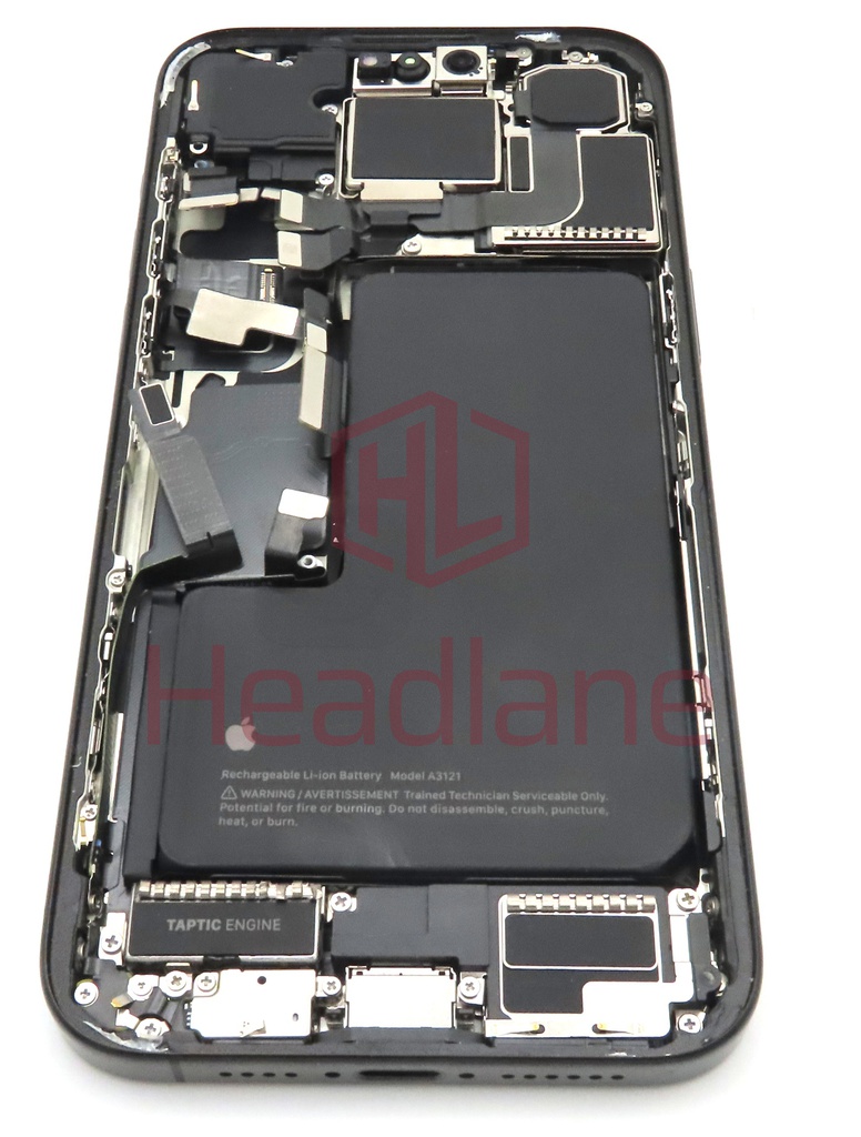 Apple iPhone 15 Pro Max Back / Battery Cover + Small Parts - Black Titanium (Pulled - Grade B)