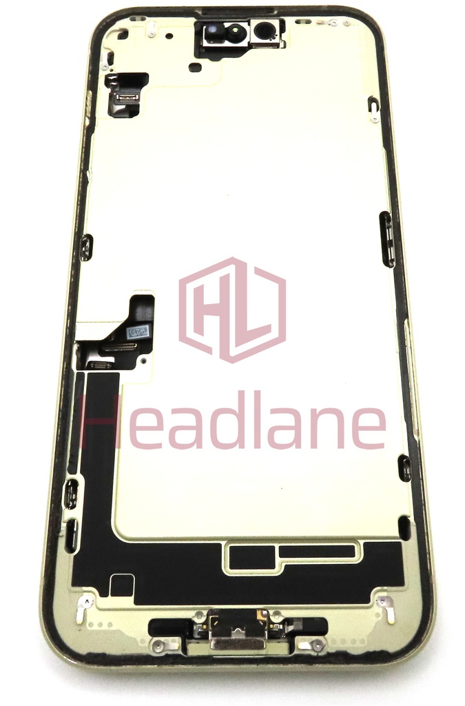 iPhone 15 Plus Back / Battery Cover + Small Parts - Yellow (Pulled - Grade B)