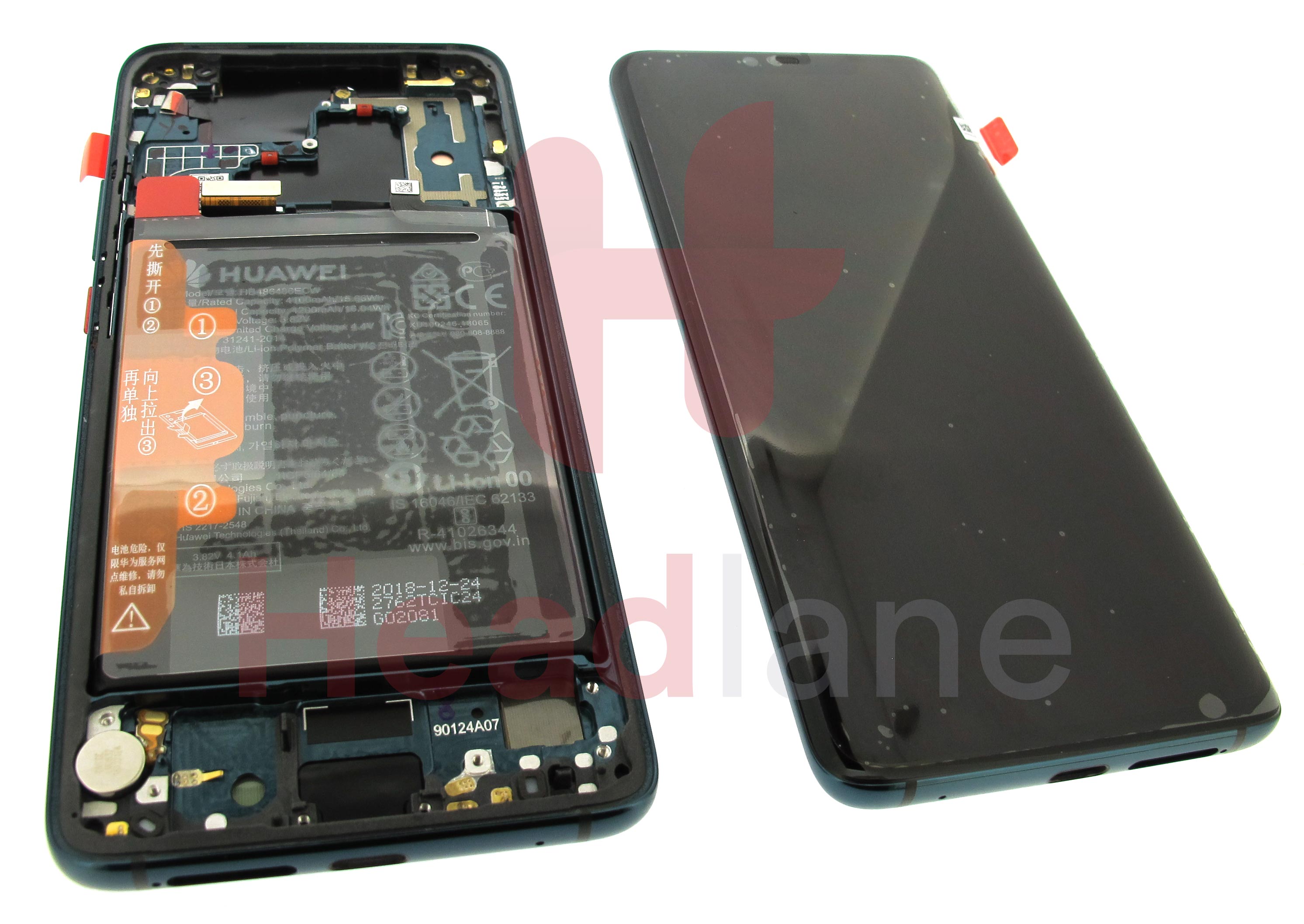 Huawei Mate 20 Pro LCD Display / Screen + Touch + Battery Assembly - Emerald Green