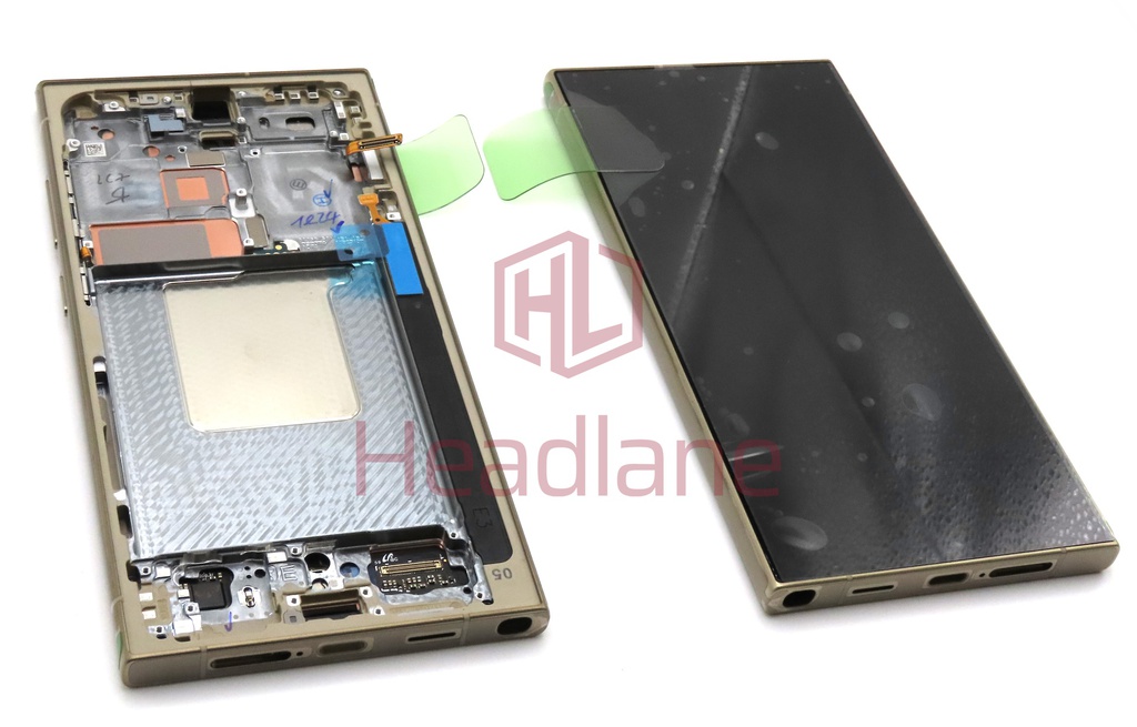 Samsung SM-S928 Galaxy S24 Ultra LCD Display / Screen + Touch - Titanium Yellow  (With Frame - Self Assembled)