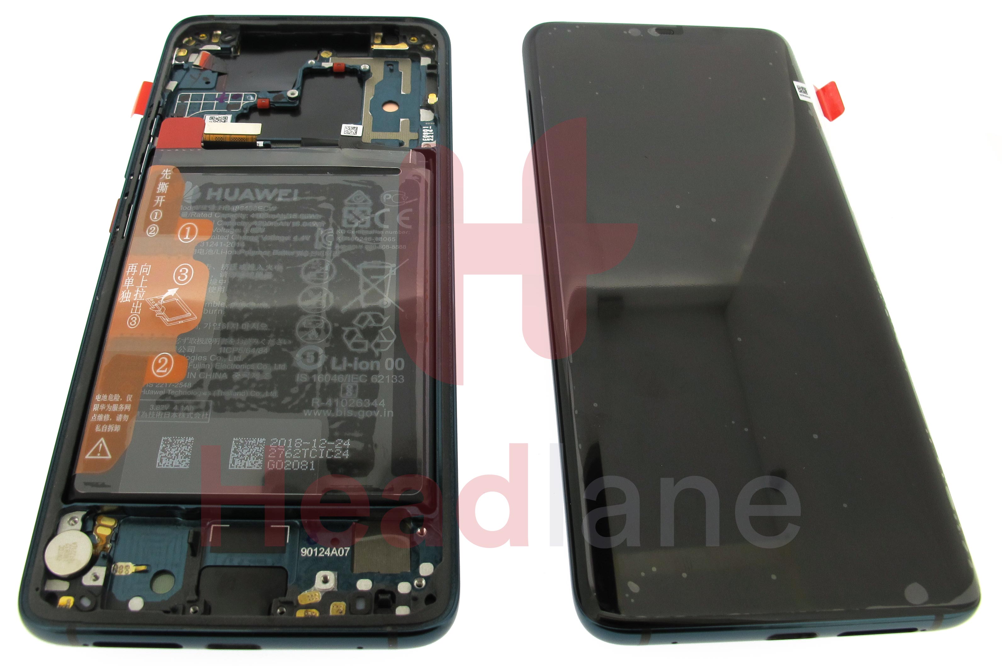 Huawei Mate 20 Pro LCD Display / Screen + Touch + Battery Assembly - Emerald Green