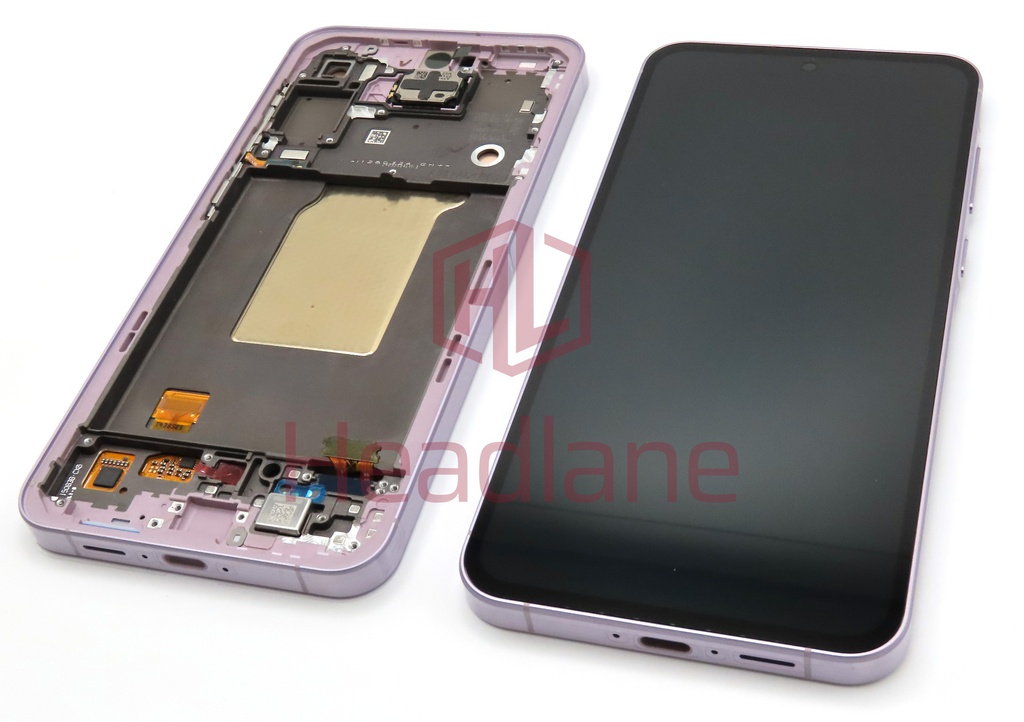 Samsung SM-A556 Galaxy A55 5G LCD Display / Screen + Touch + Frame - Pink (Awesome Lilac) (Assembled)