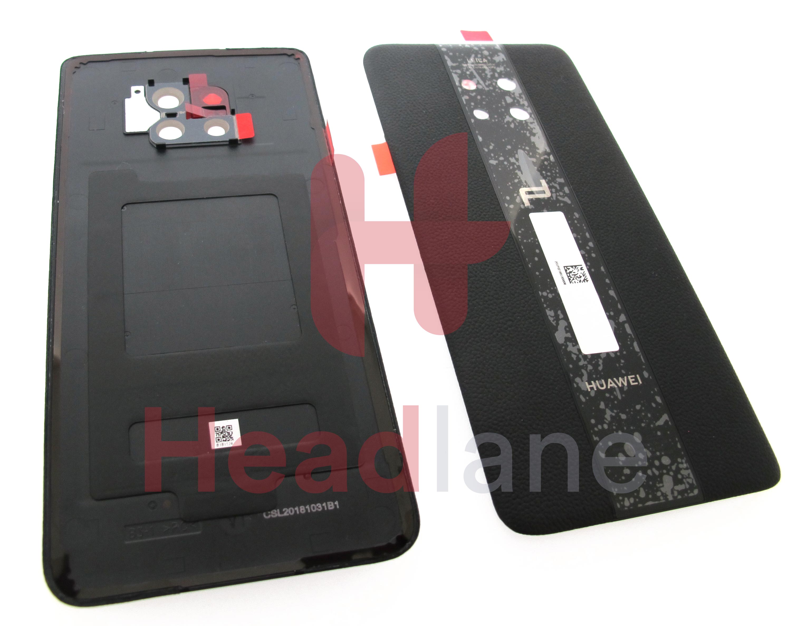 Huawei Mate 20 Pro (Porsche Design) Back / Battery Cover - Black Leather