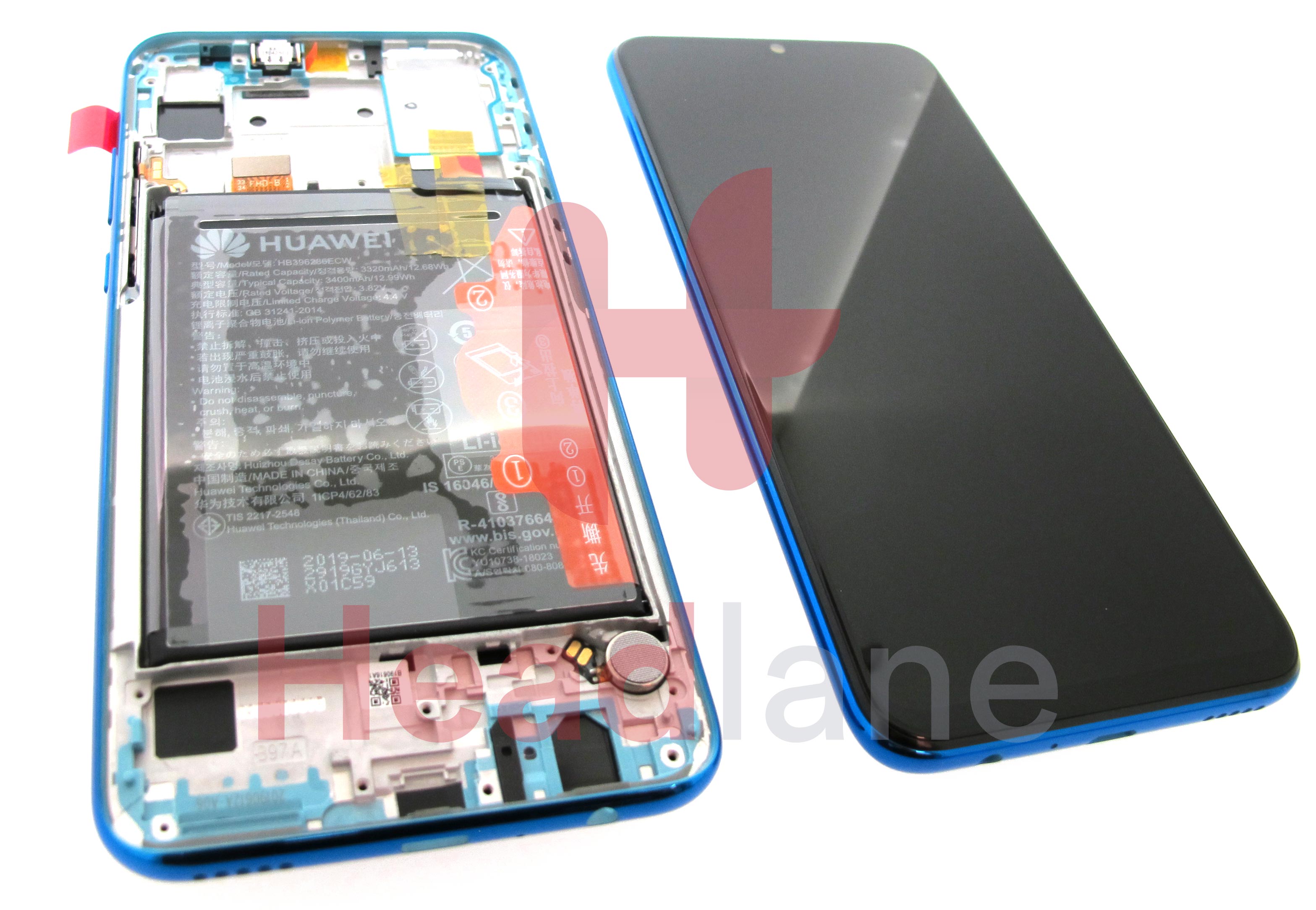 Huawei Honor 20 Lite LCD Display / Screen + Touch + Battery - Blue 