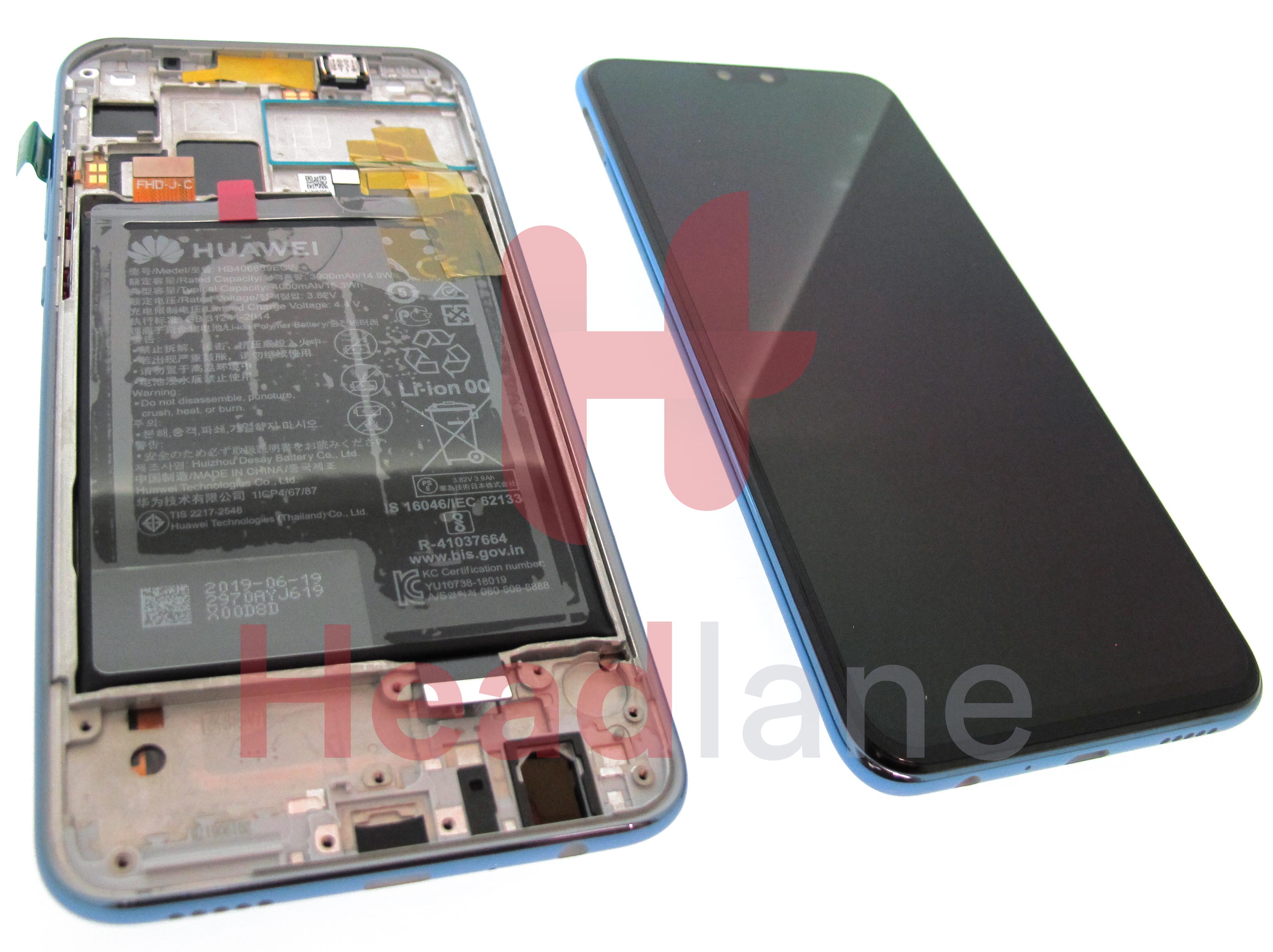 Huawei Y9 (2019) LCD Display / Screen + Touch + Battery - Aurora Purple