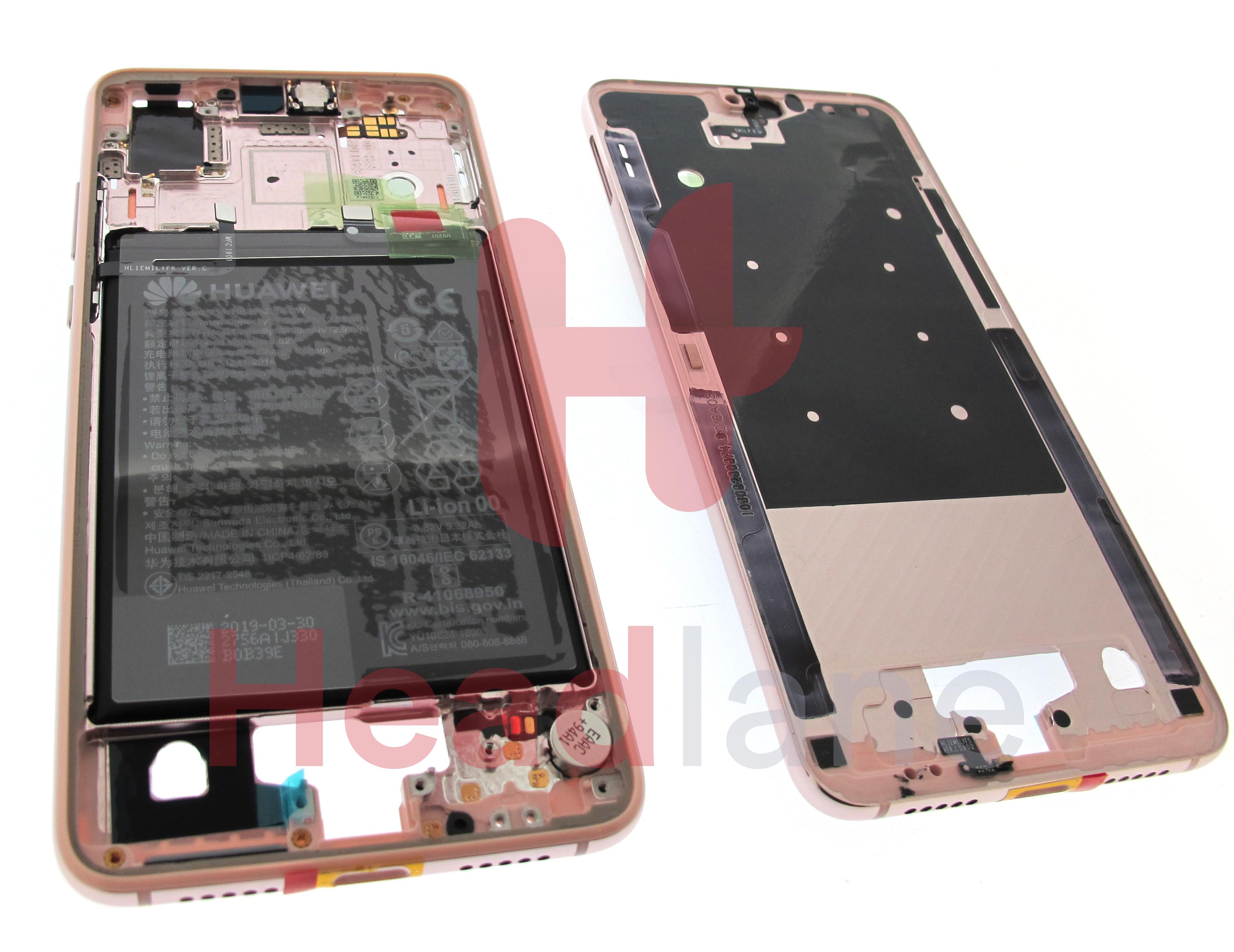 Huawei P20 Middle Cover / Chassis + Battery - Pink Gold