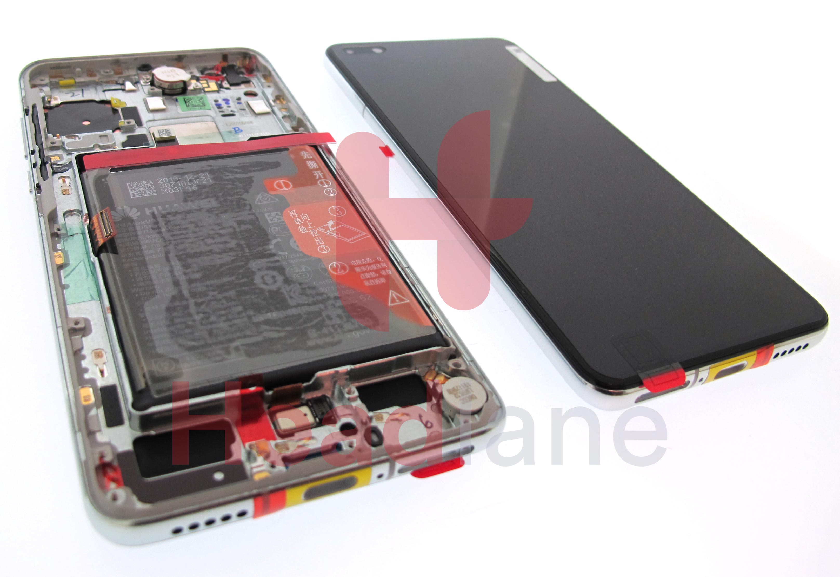 Huawei P40 LCD Display / Screen + Touch + Battery Assembly - Ice White