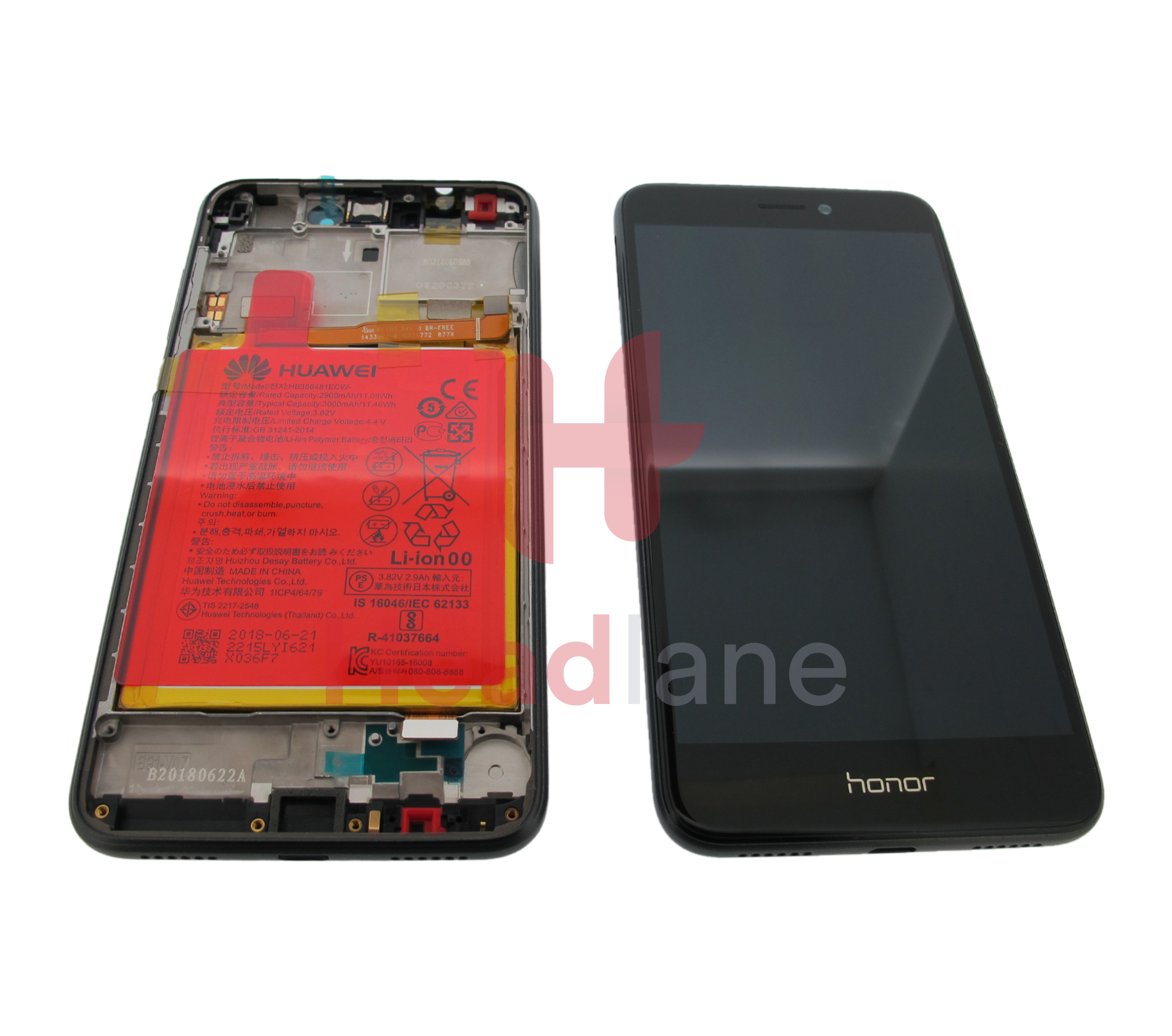 Huawei P8 Lite (2017) LCD Display / Screen + Touch + Battery Assembly - Black