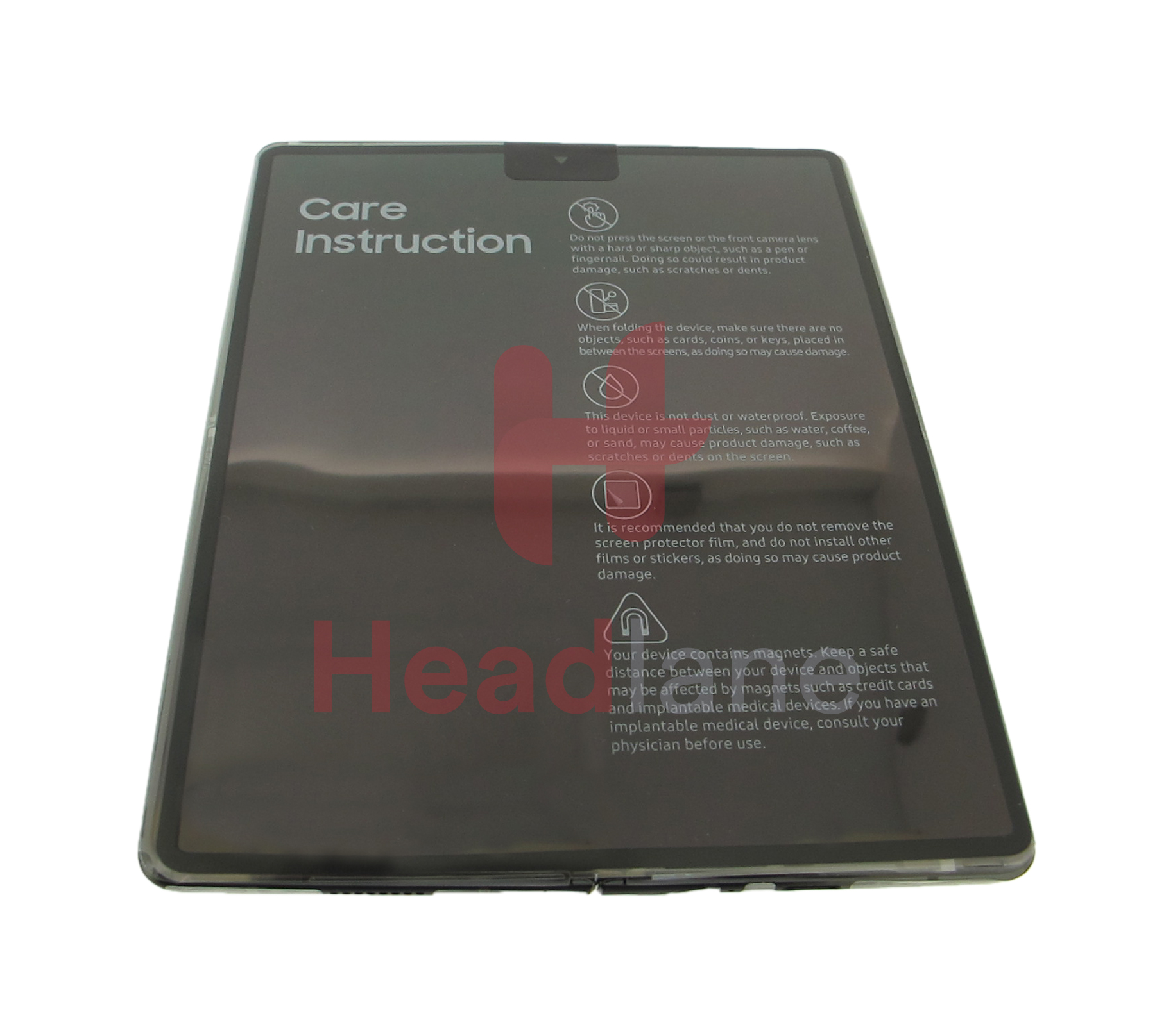 Samsung SM-F916 Galaxy Z Fold2 5G LCD Display / Screen + Touch - Mystic Black (Red Hinge)