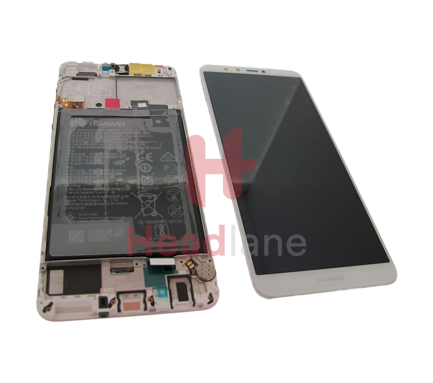 Huawei Y9 (2018) LCD Display / Screen + Touch + Battery - White