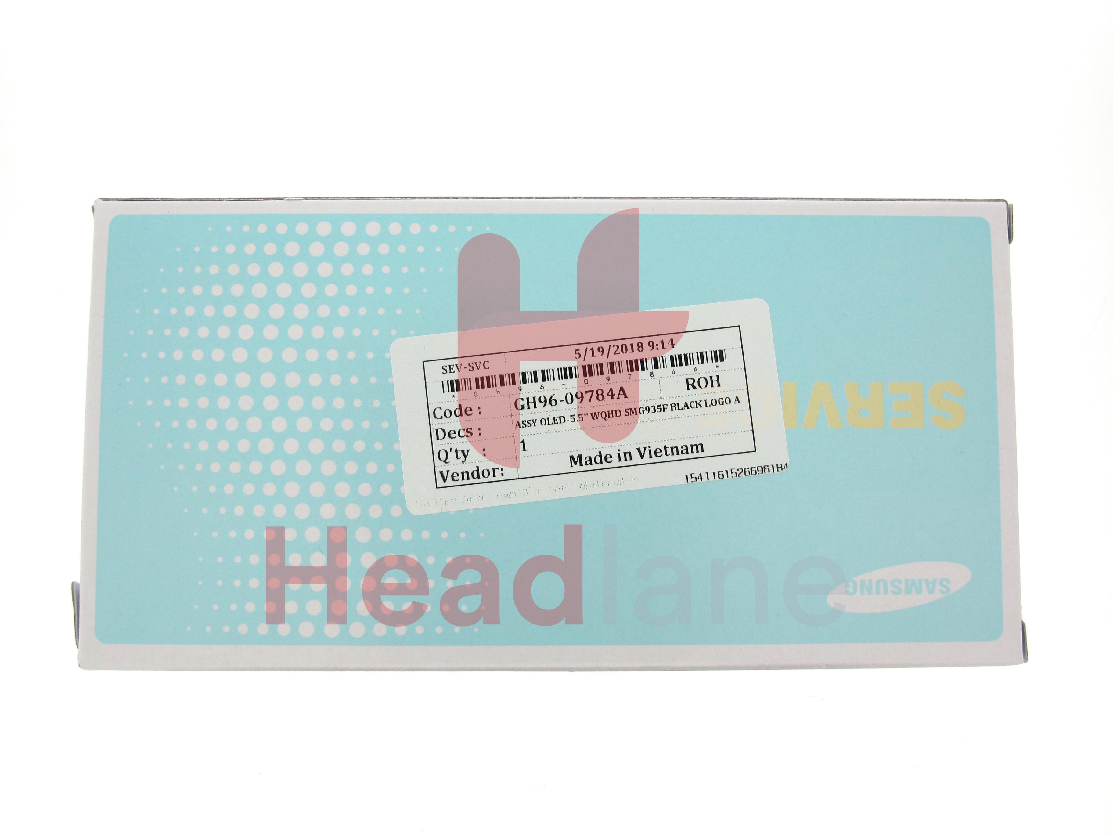 Samsung SM-G935 Galaxy S7 Edge LCD Display / Screen + Touch - Black (No Frame)