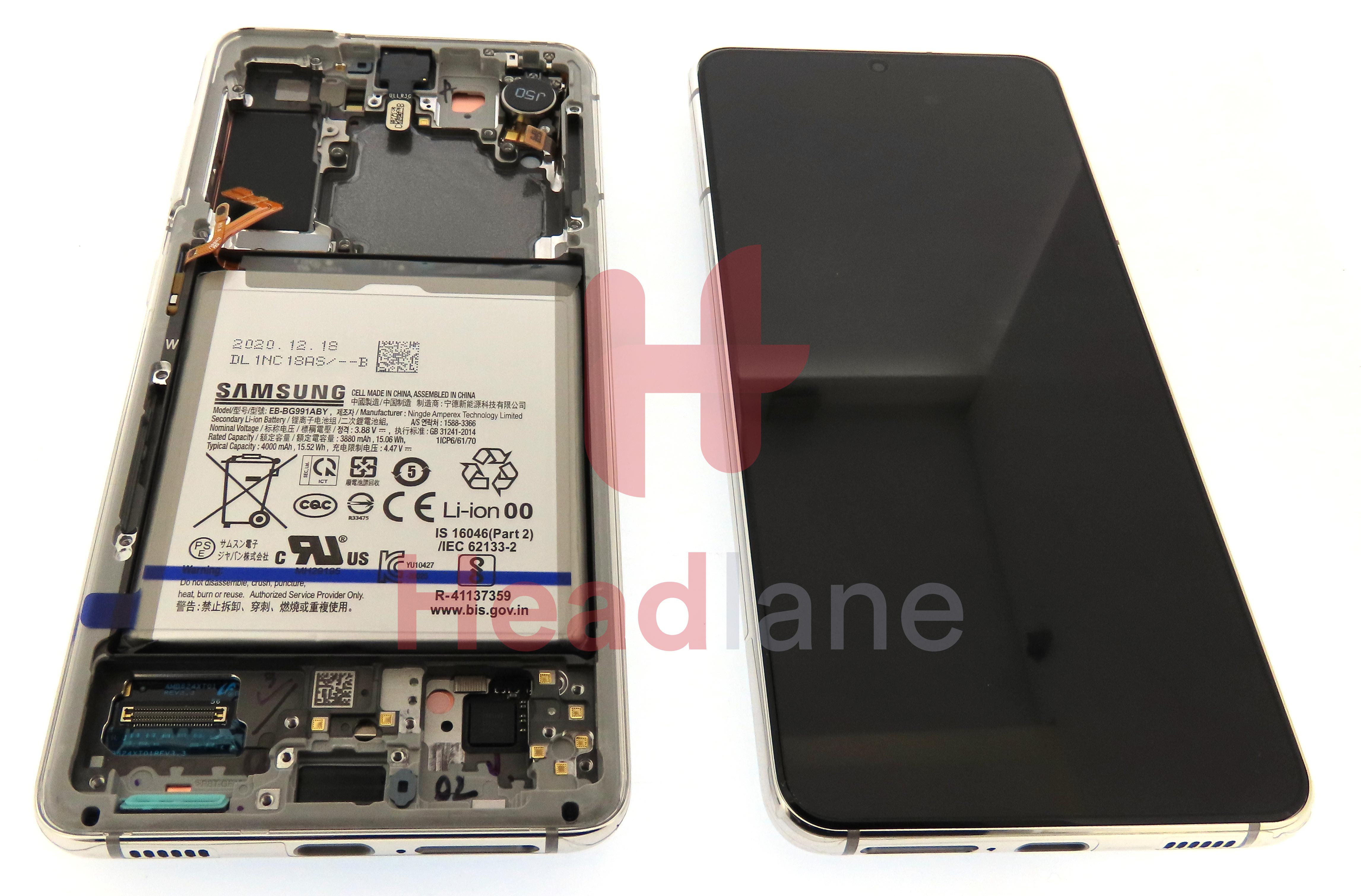 Samsung SM-G991 Galaxy S21 5G LCD Display / Screen + Touch + Battery - Phantom White