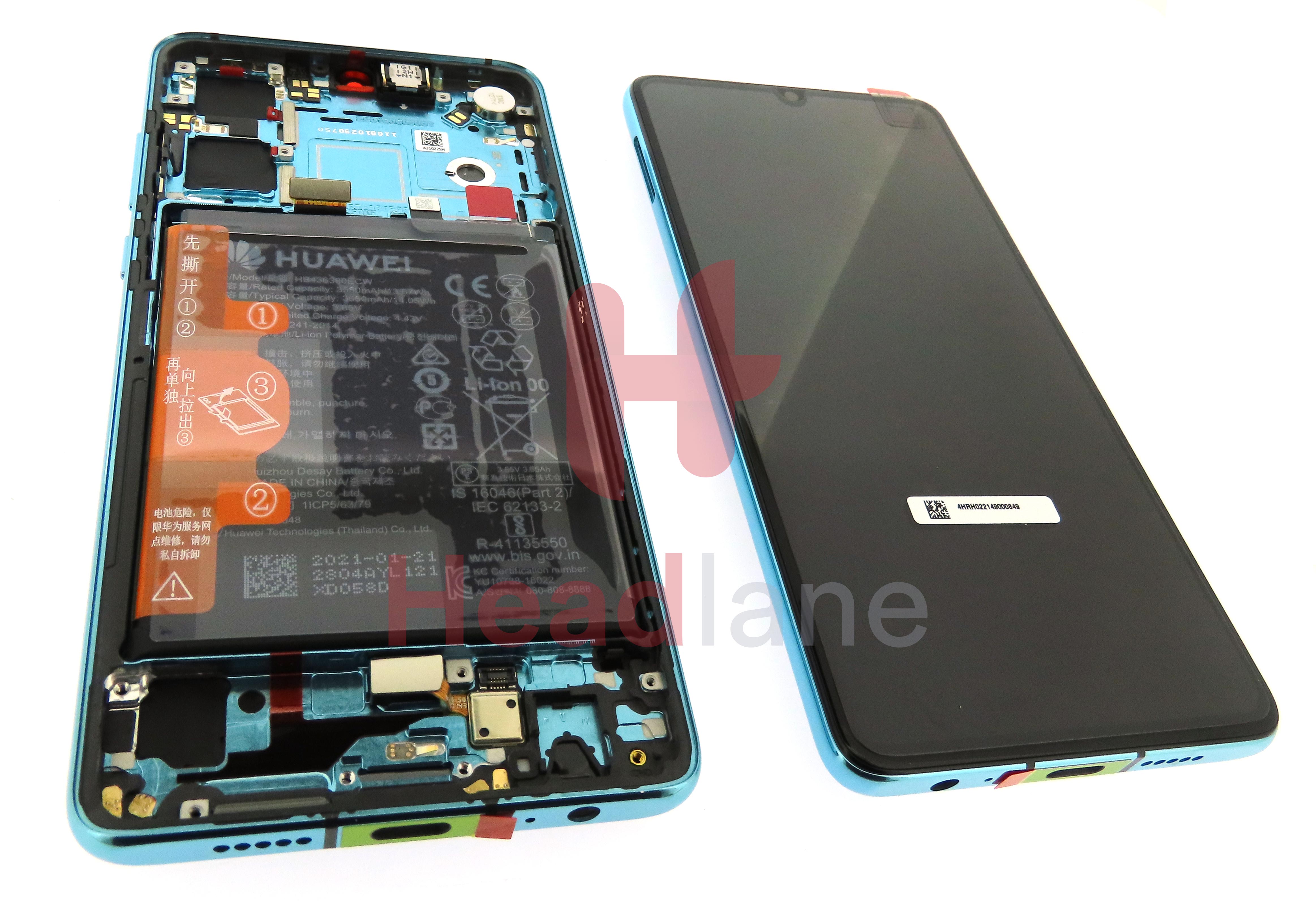 Huawei P30 LCD Display / Screen + Touch + Battery Assembly - Aurora Blue (New Version)