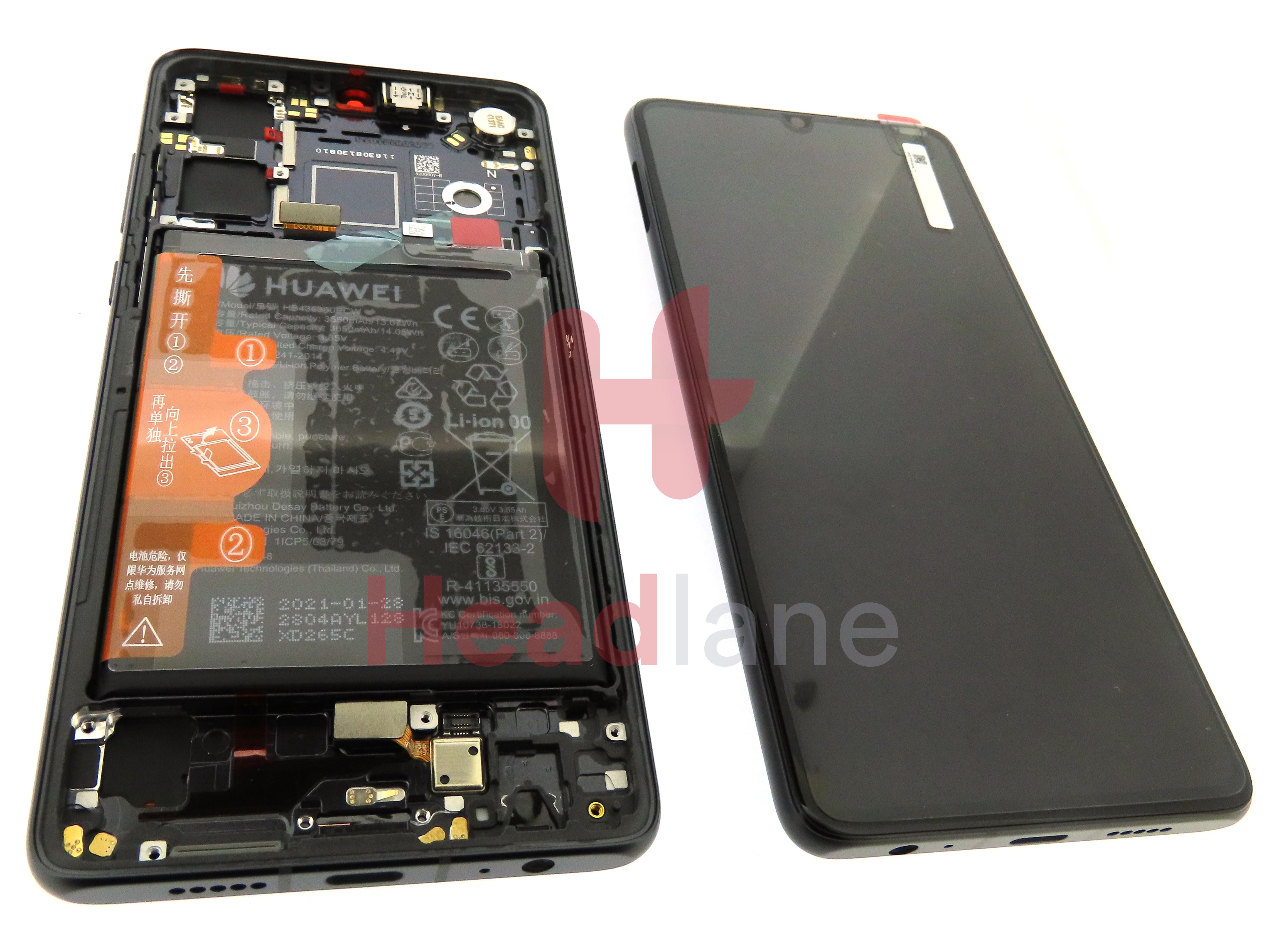 Huawei P30 LCD Display / Screen + Touch + Battery Assembly - Black (New Version)