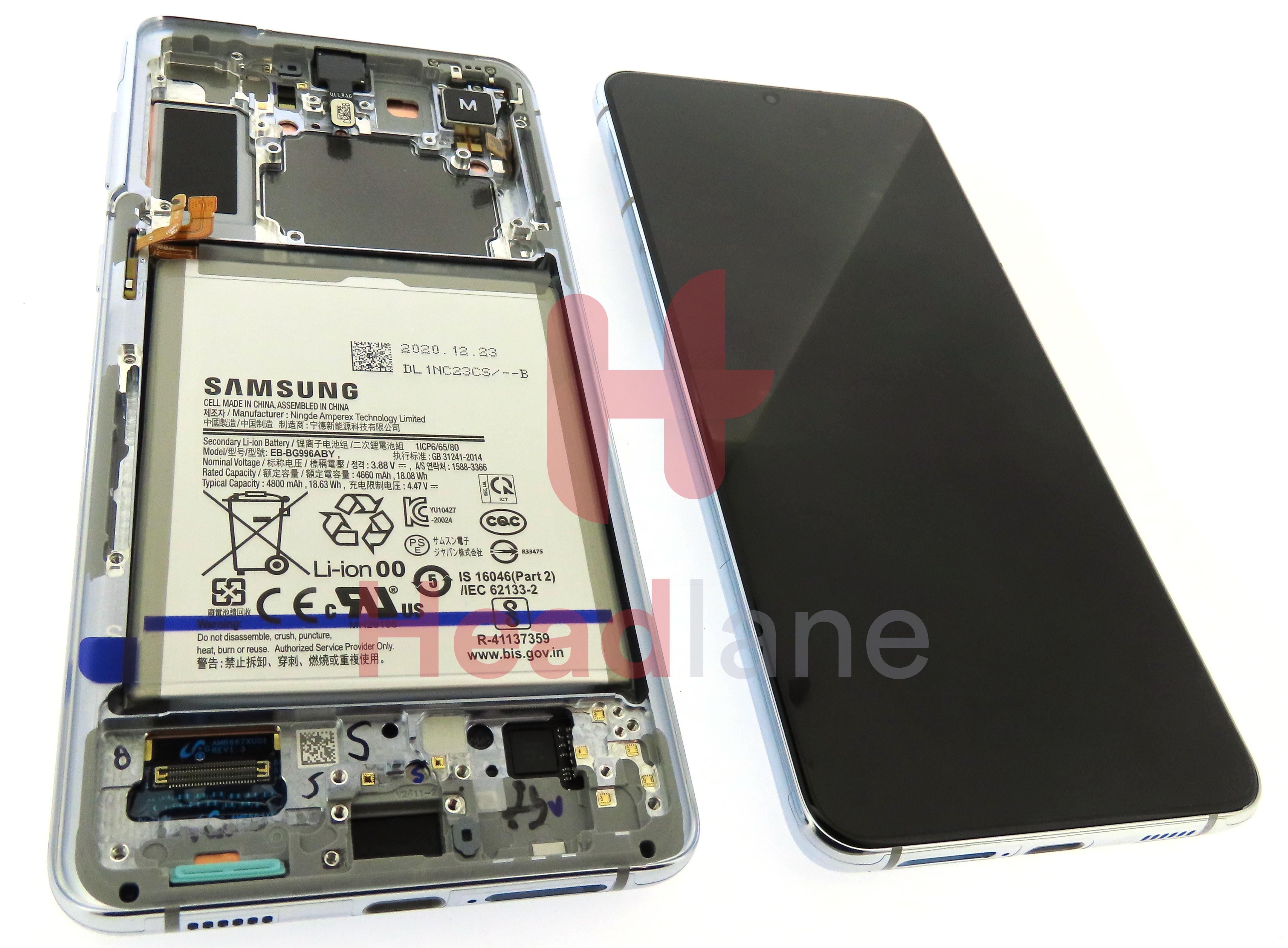 Samsung SM-G996 Galaxy S21+ 5G LCD Display / Screen + Touch + Battery - Phantom Silver