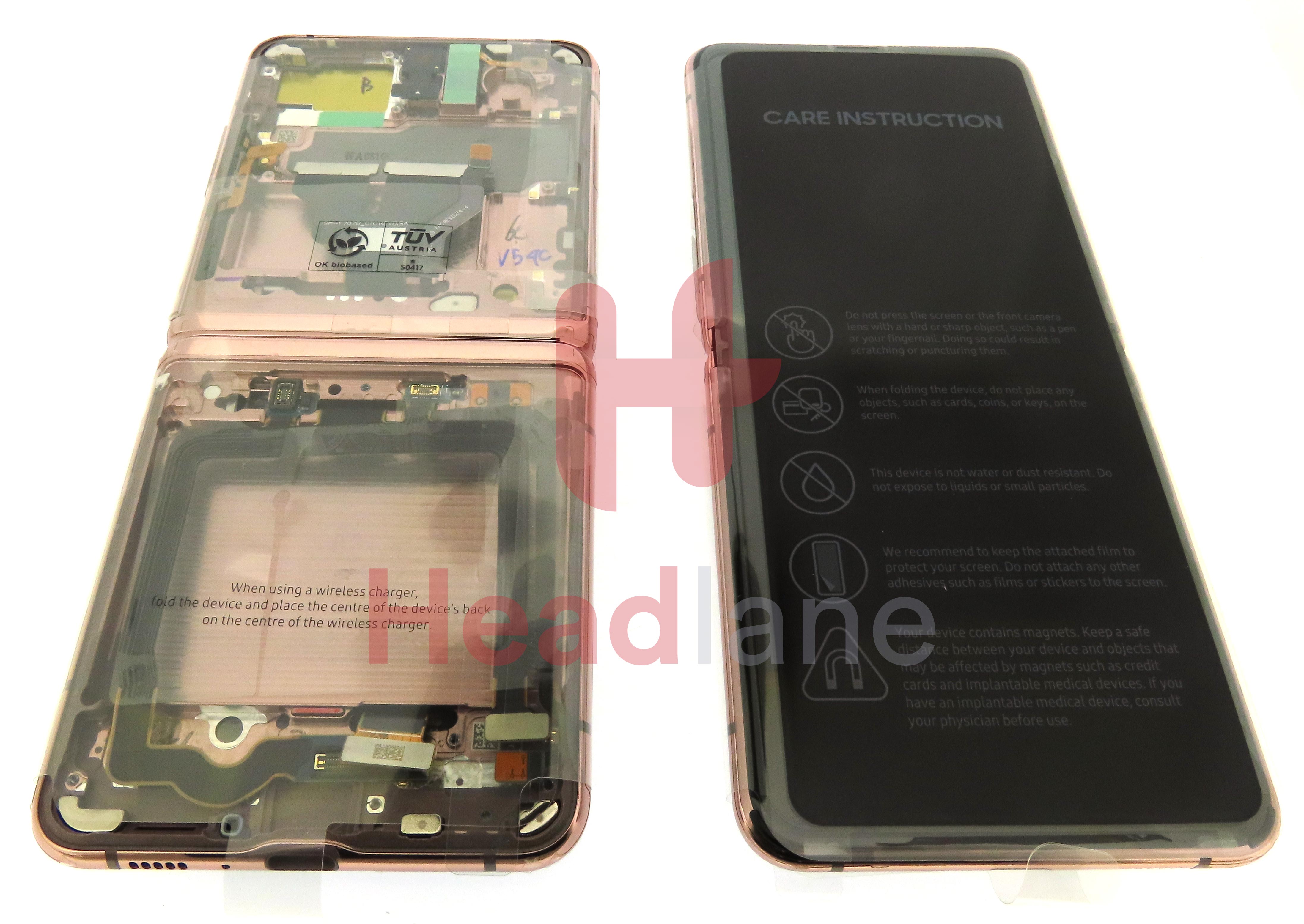 Samsung SM-F707 Galaxy Z Flip 5G LCD Display / Screen + Touch - Mystic Bronze