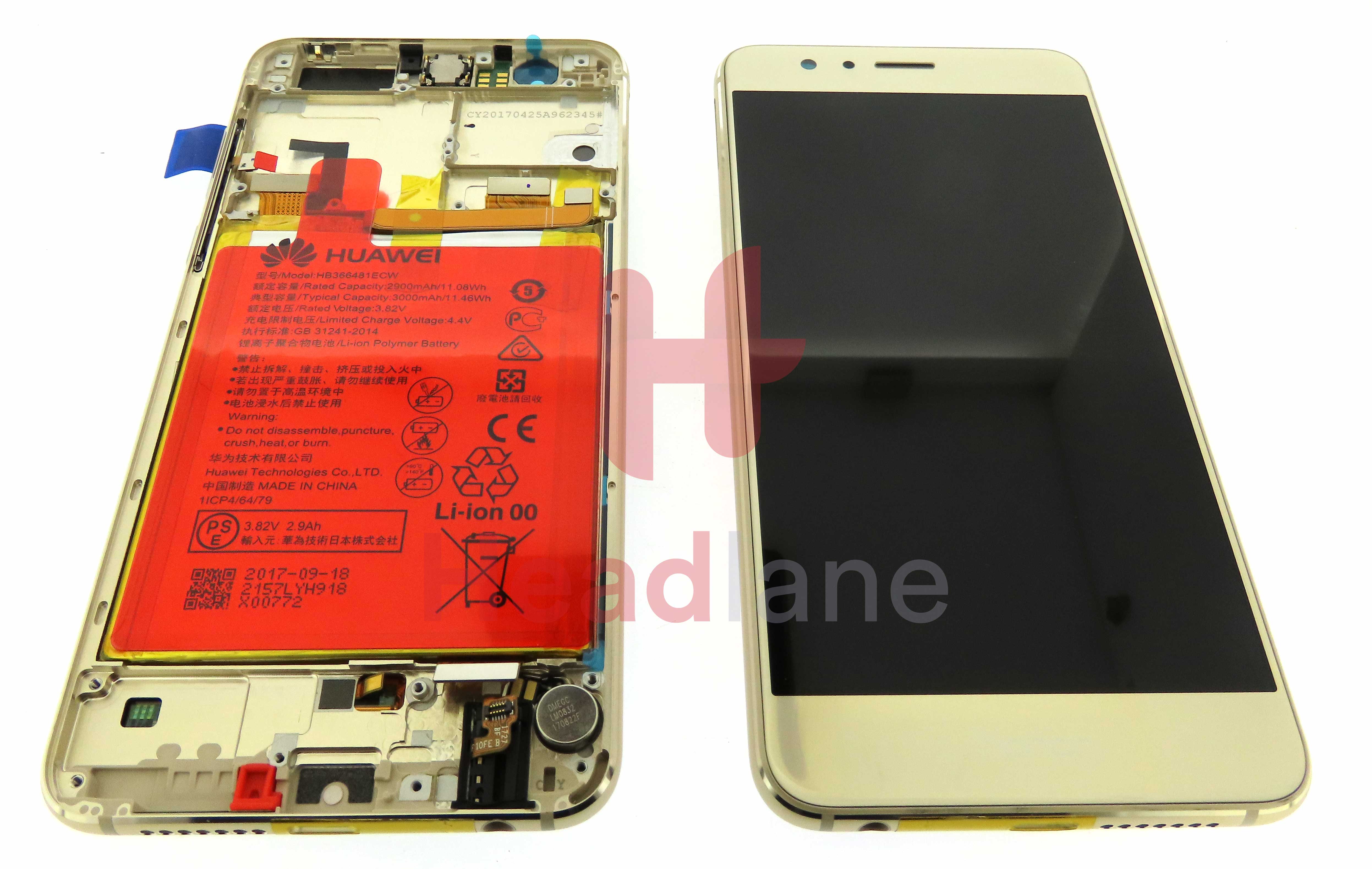 Huawei Honor 8 LCD / Display / Screen + Battery Assembly - Gold