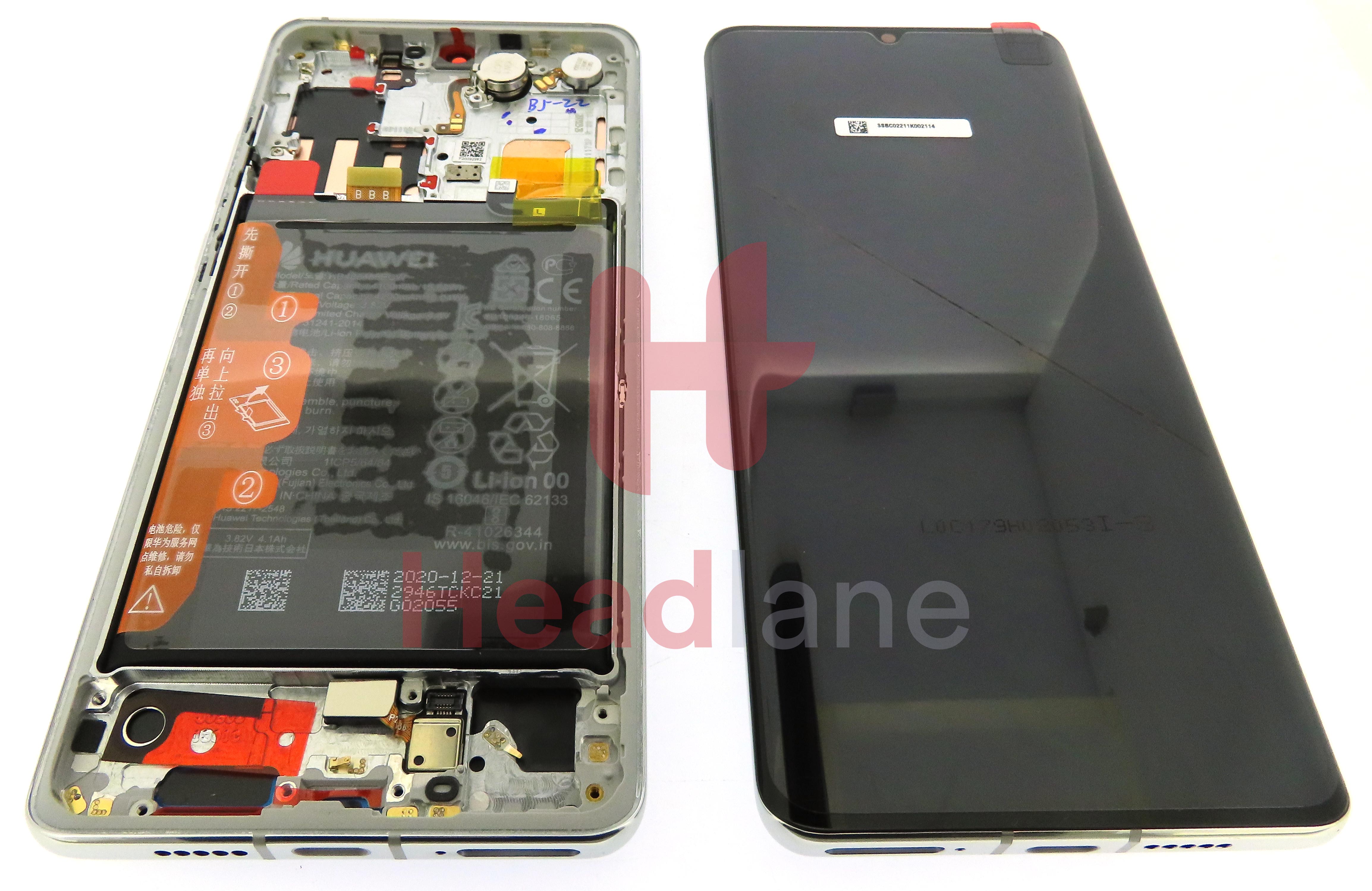 Huawei P30 Pro LCD Display / Screen + Touch + Battery Assembly - Silver