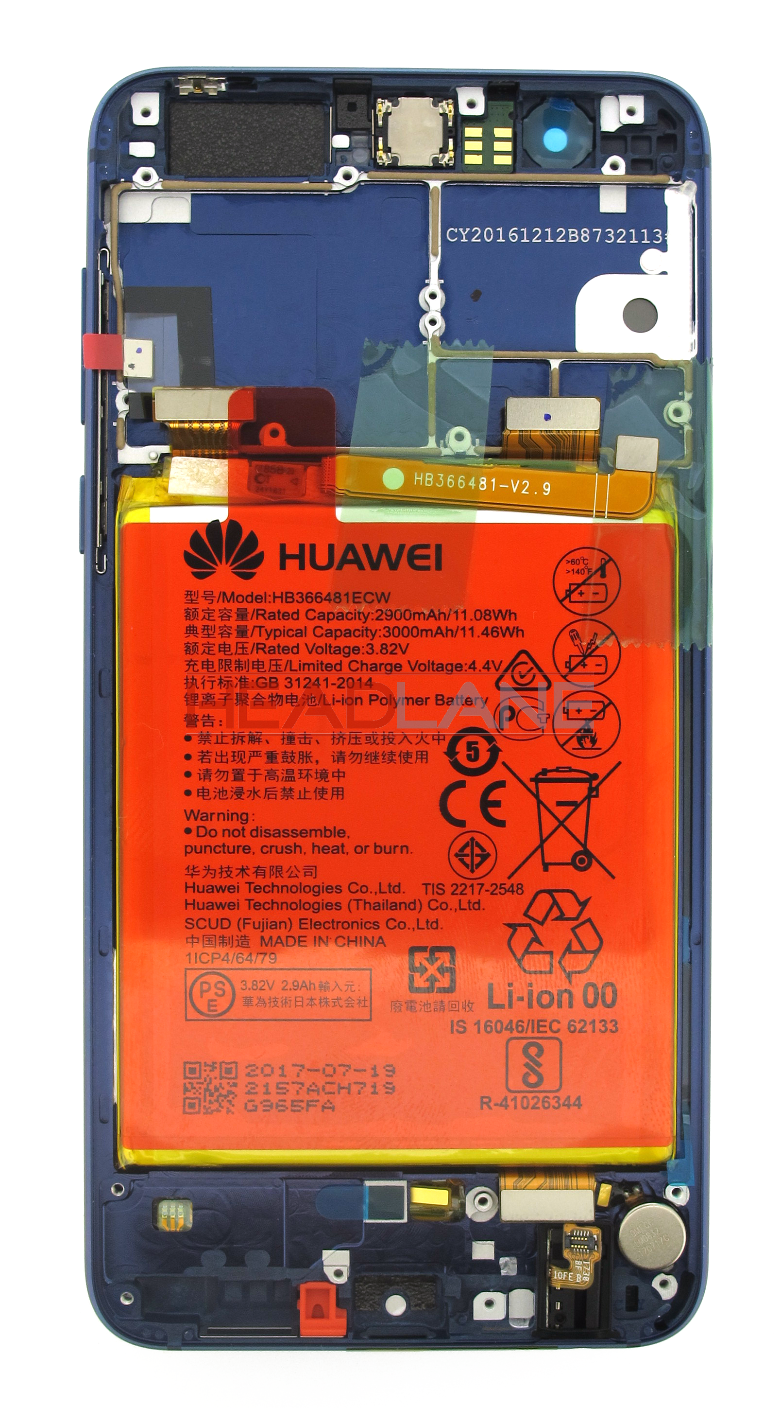 Huawei Honor 8 LCD / Touch + Battery - Blue