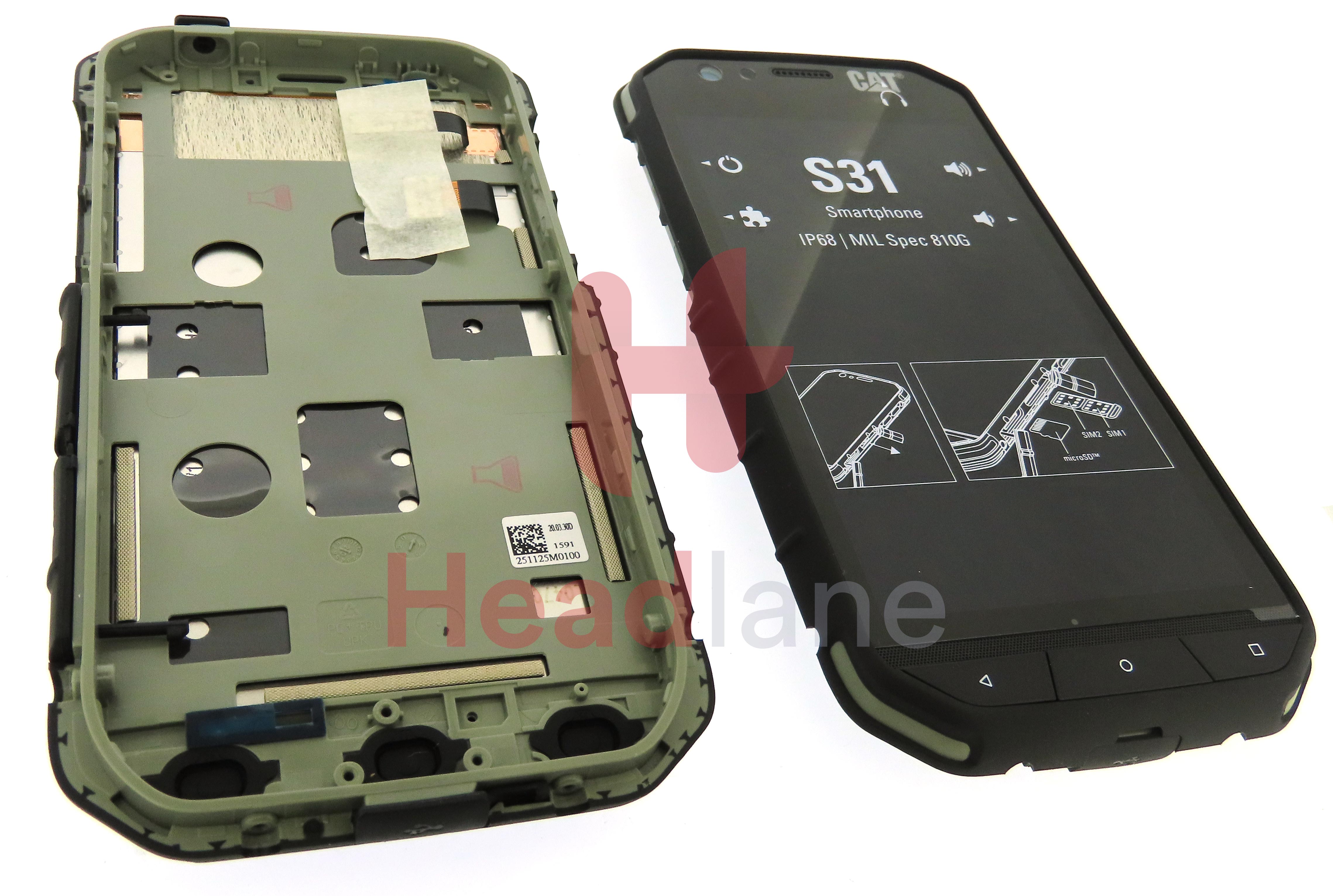 Caterpillar CAT S31 LCD Display / Screen + Touch + Frame