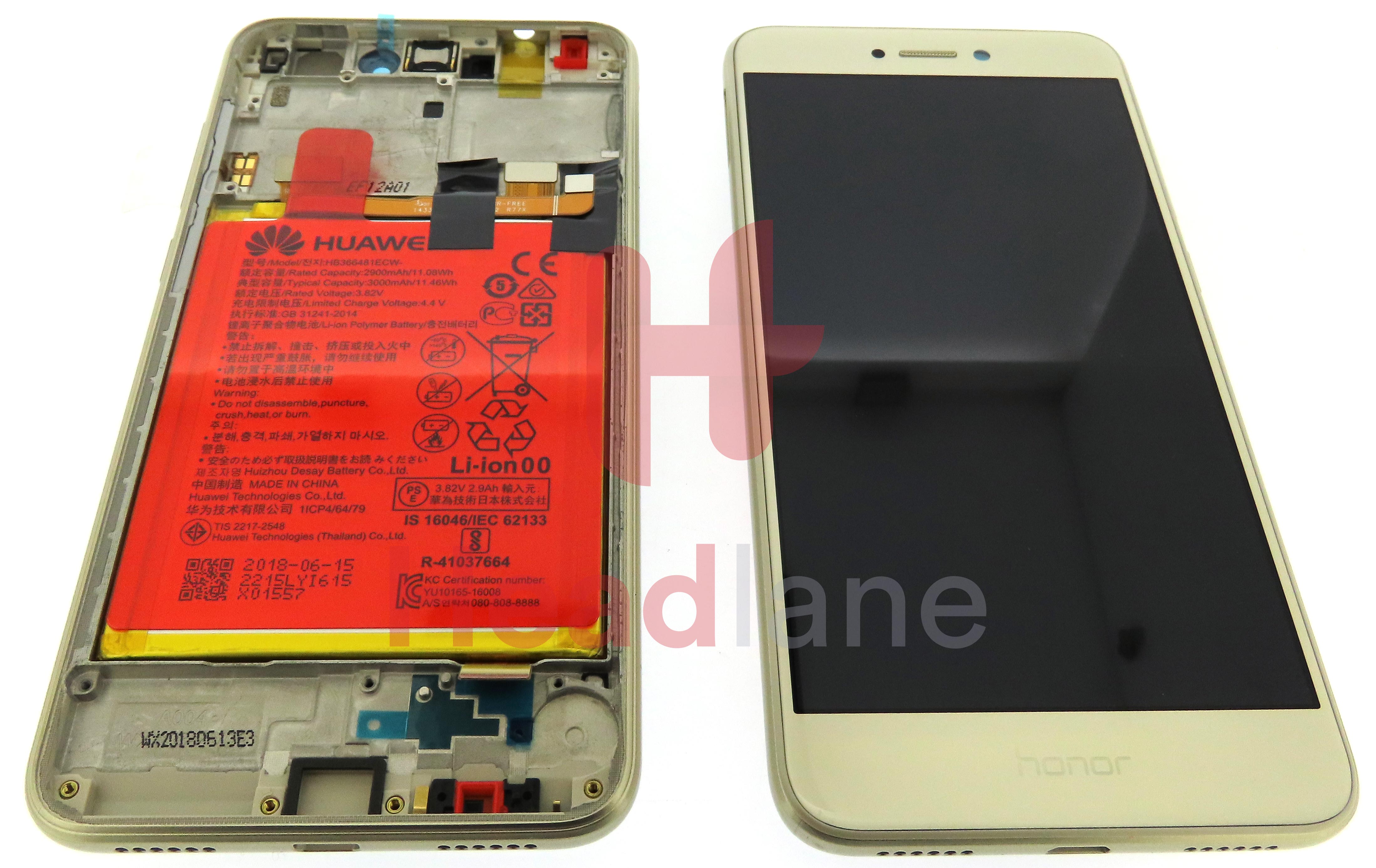 Huawei Honor 8 Lite LCD Display / Screen + Touch + Battery Assembly - Gold