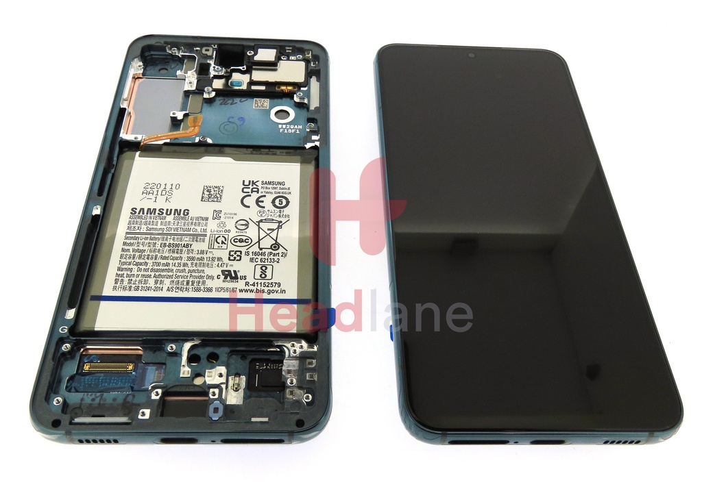 Samsung SM-S901 Galaxy S22 LCD Display / Screen + Touch + Battery - Green