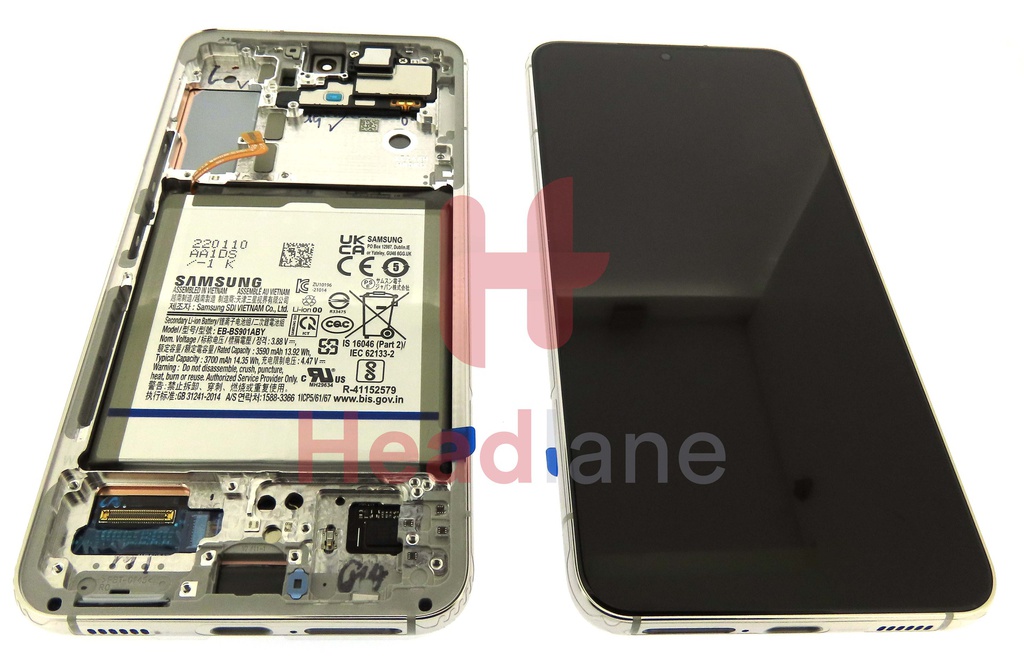 Samsung SM-S901 Galaxy S22 LCD Display / Screen + Touch + Battery - Phantom White