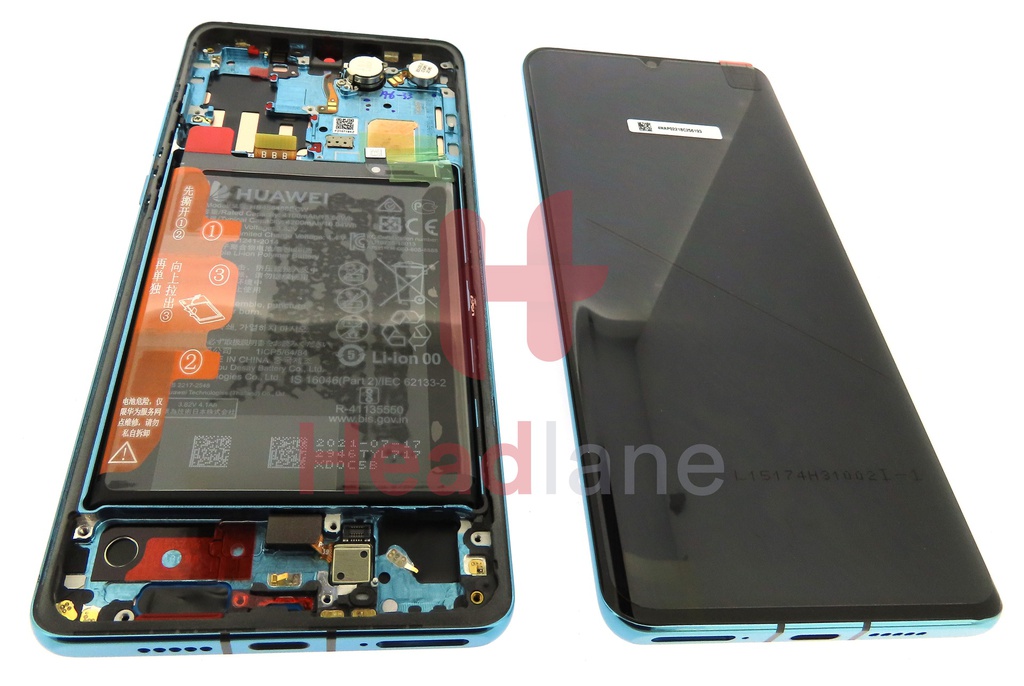 Huawei P30 Pro LCD Display / Screen + Touch + Battery Assembly - Aurora Blue