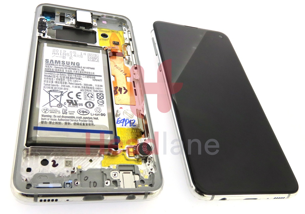Samsung SM-G970 Galaxy S10E LCD Display / Screen + Touch + Battery - Prism White