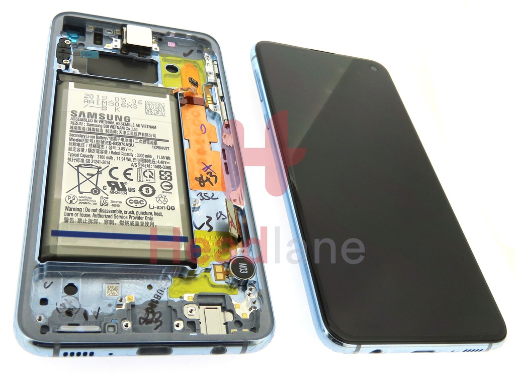 Samsung SM-G970 Galaxy S10E LCD Display / Screen + Touch + Battery - Prism Blue