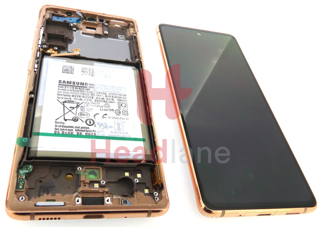 Samsung SM-G781 Galaxy S20 FE 5G LCD Display / Screen + Touch + Battery - Cloud Orange