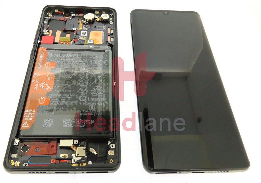Huawei P30 Pro LCD Display / Screen + Touch + Battery Assembly - Black (Refurbished)