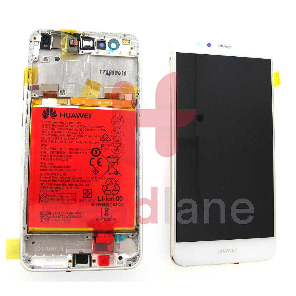 Huawei P10 Lite LCD Display / Screen + Touch + Battery Assembly - Pearl White